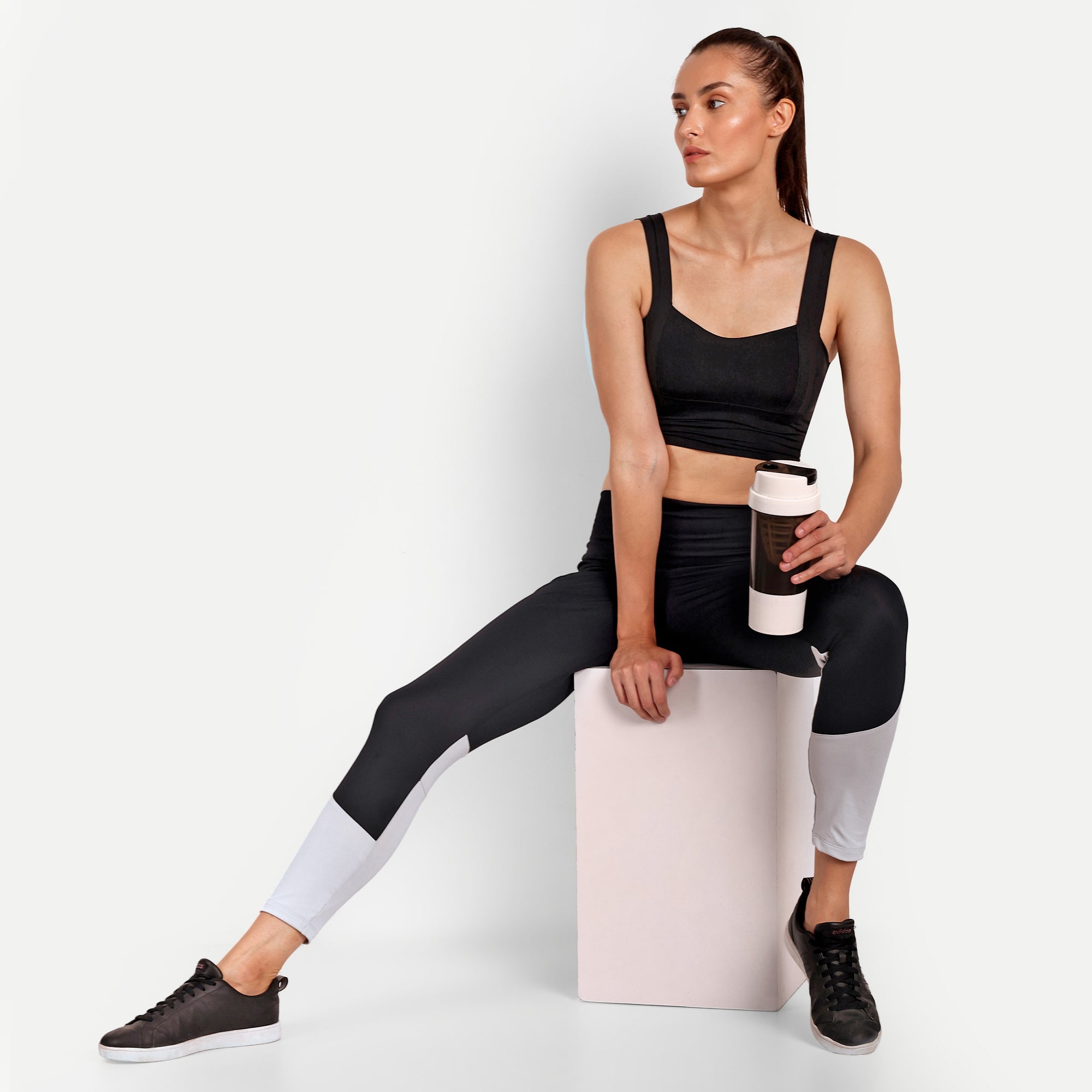 High Rise Contrast Panel Running Legging