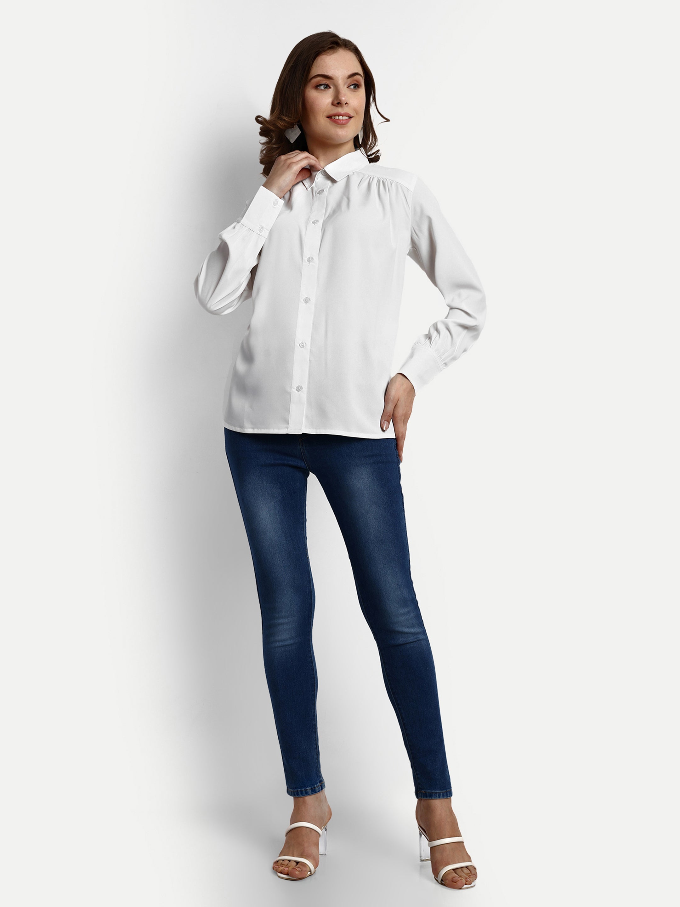 Ivory Button Down Shirt - White