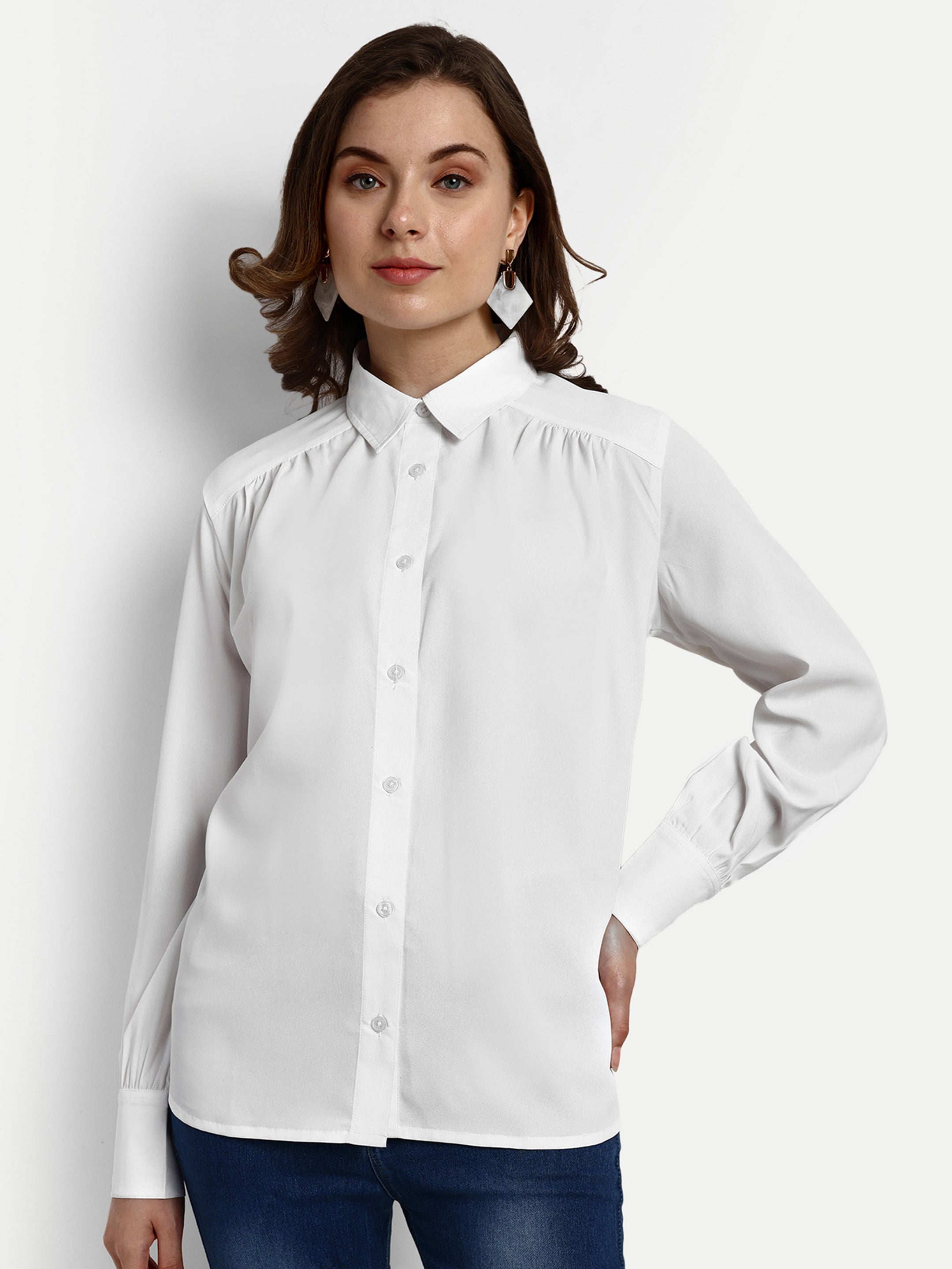 Ivory Button Down Shirt - White