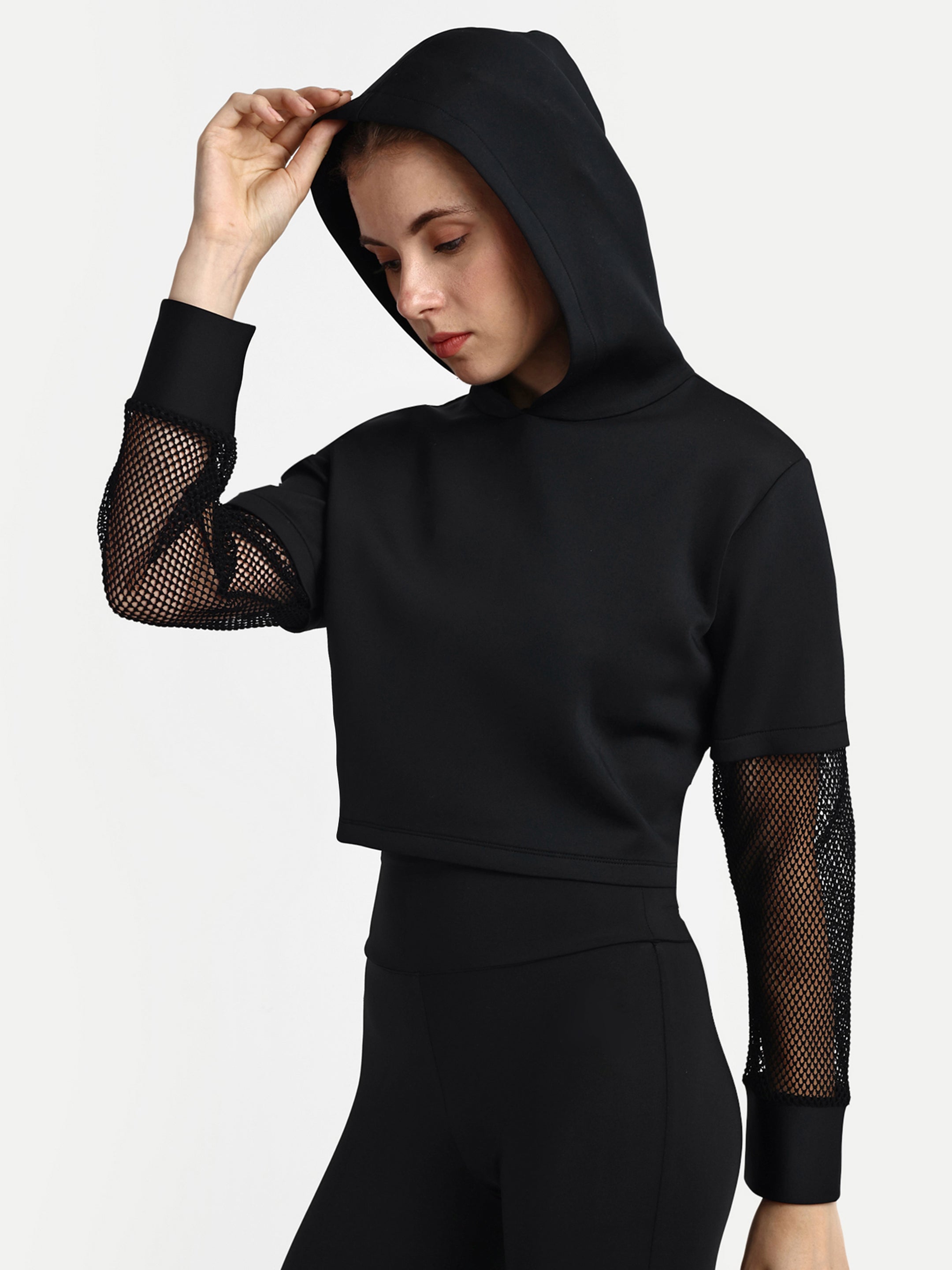 Mesh-Sleeve Hoodie: A Sporty Style Statement