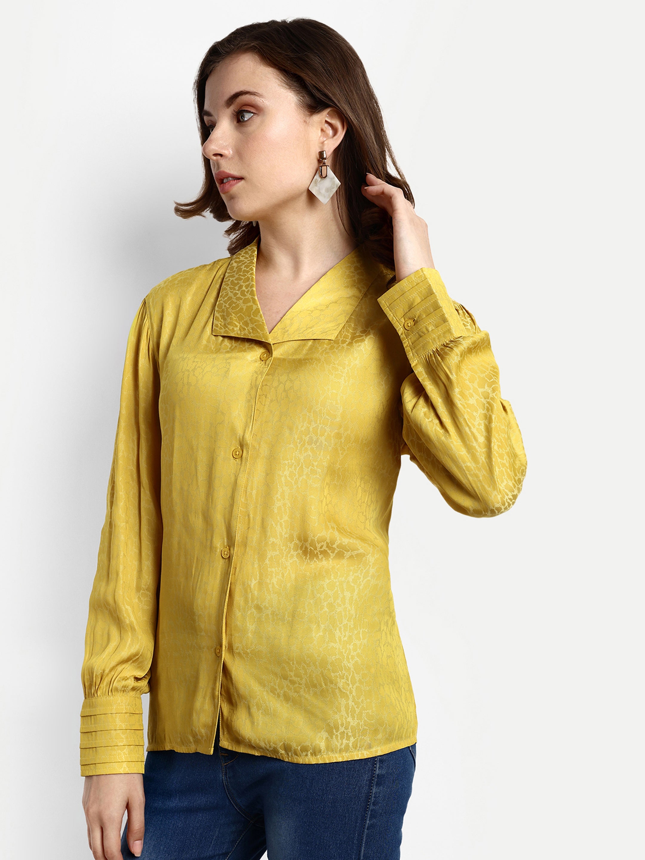 Ivory Button Down Shirt - Yellow