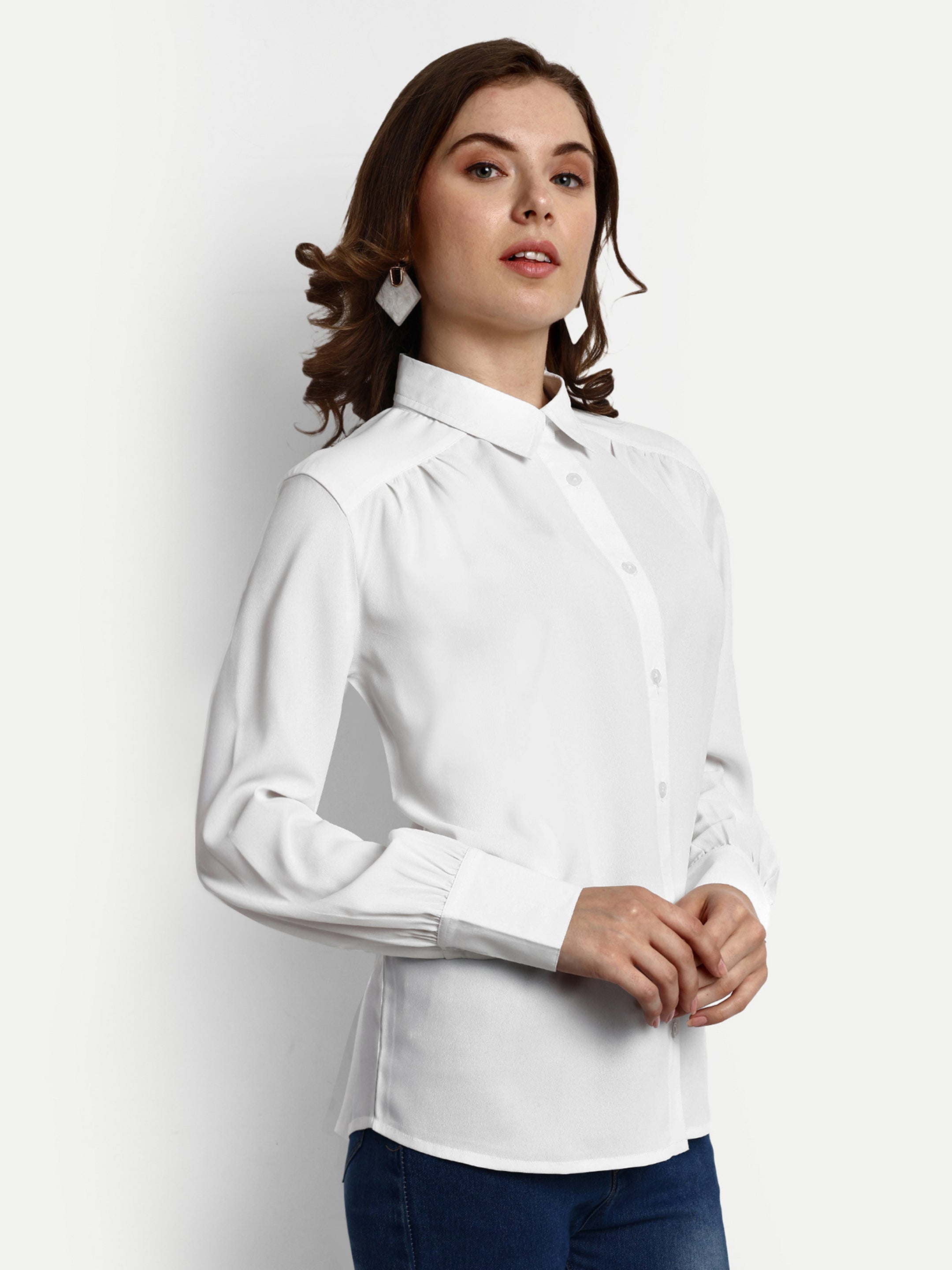 Ivory Button Down Shirt - White