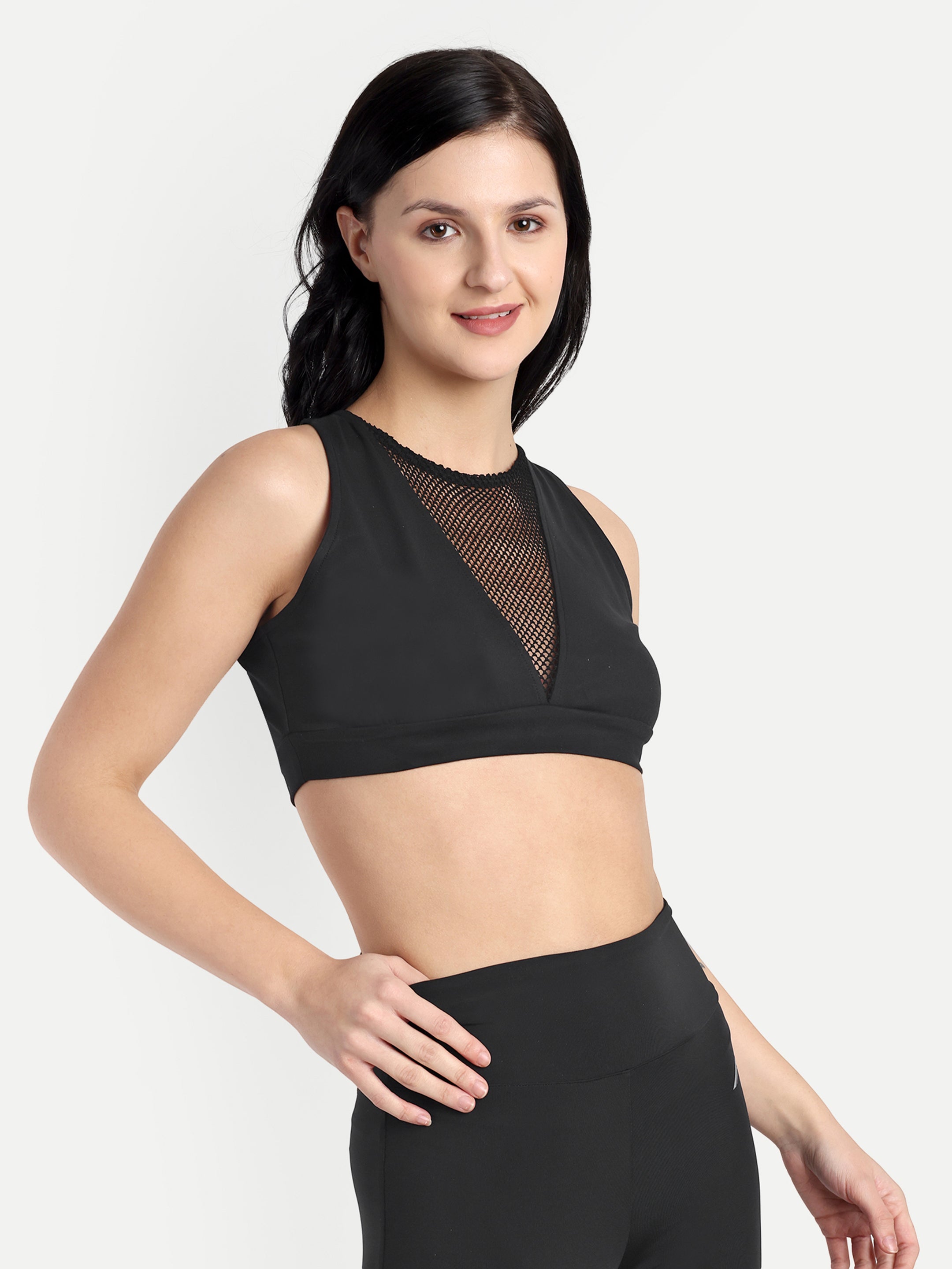 Women Mesh-Textured Non-Padded Non-Wired Sports Bra