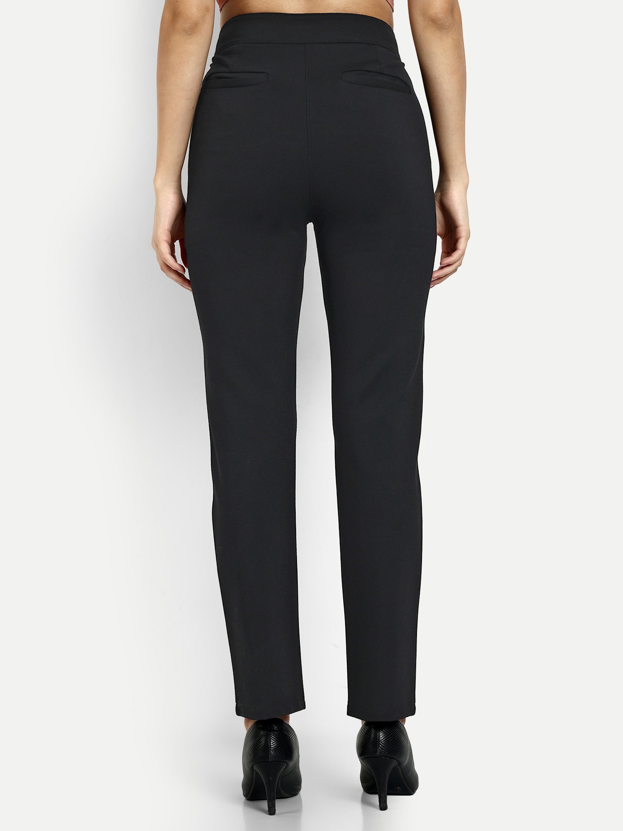 Ponte Straight Pants - Black