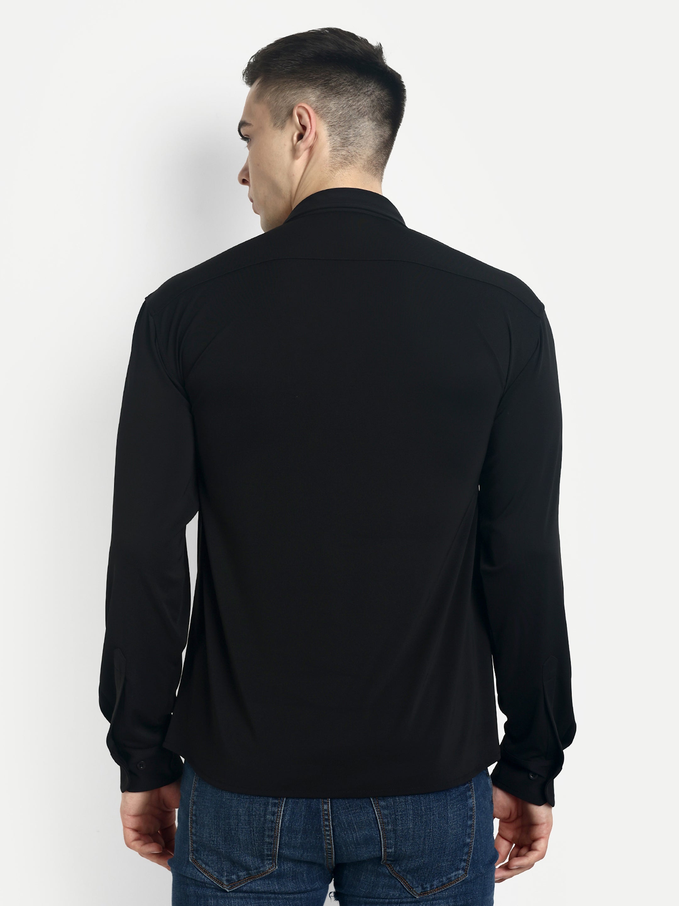 BUTTON-DOWN COLLAR SHIRT-BLACK