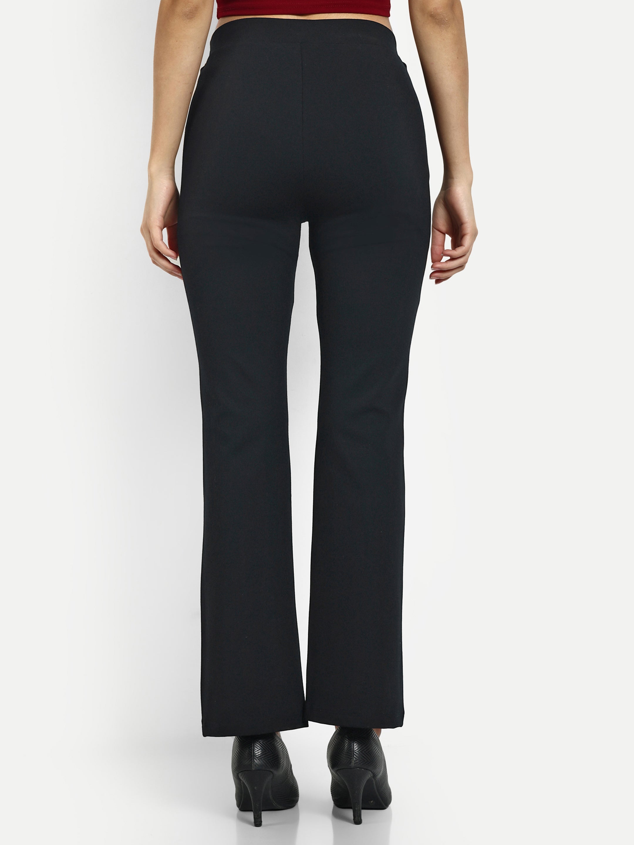 PONTE  WIDE LEG PANTS WITH PINTUCK