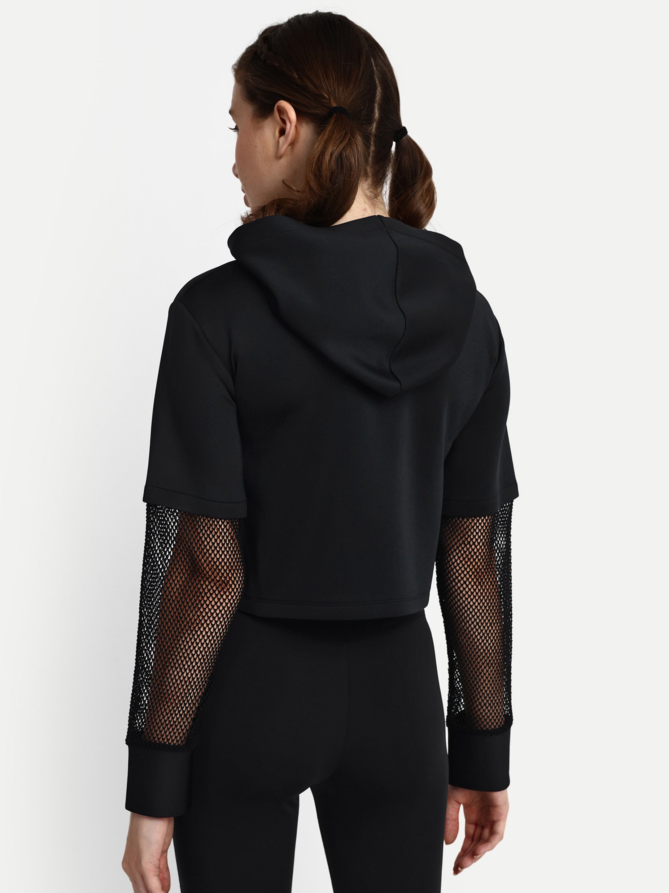 Mesh-Sleeve Hoodie: A Sporty Style Statement