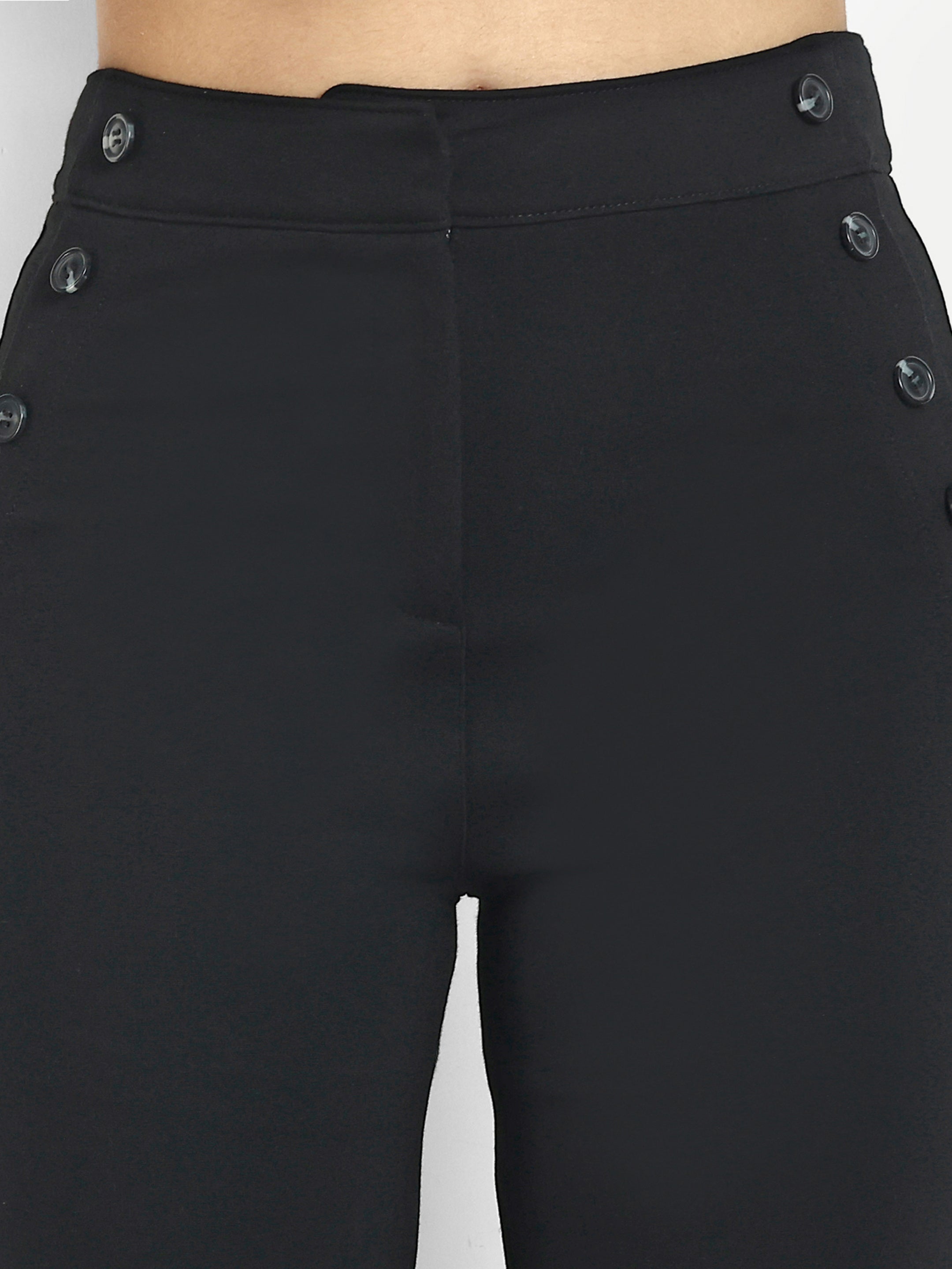 Ponte Straight Pants - Black