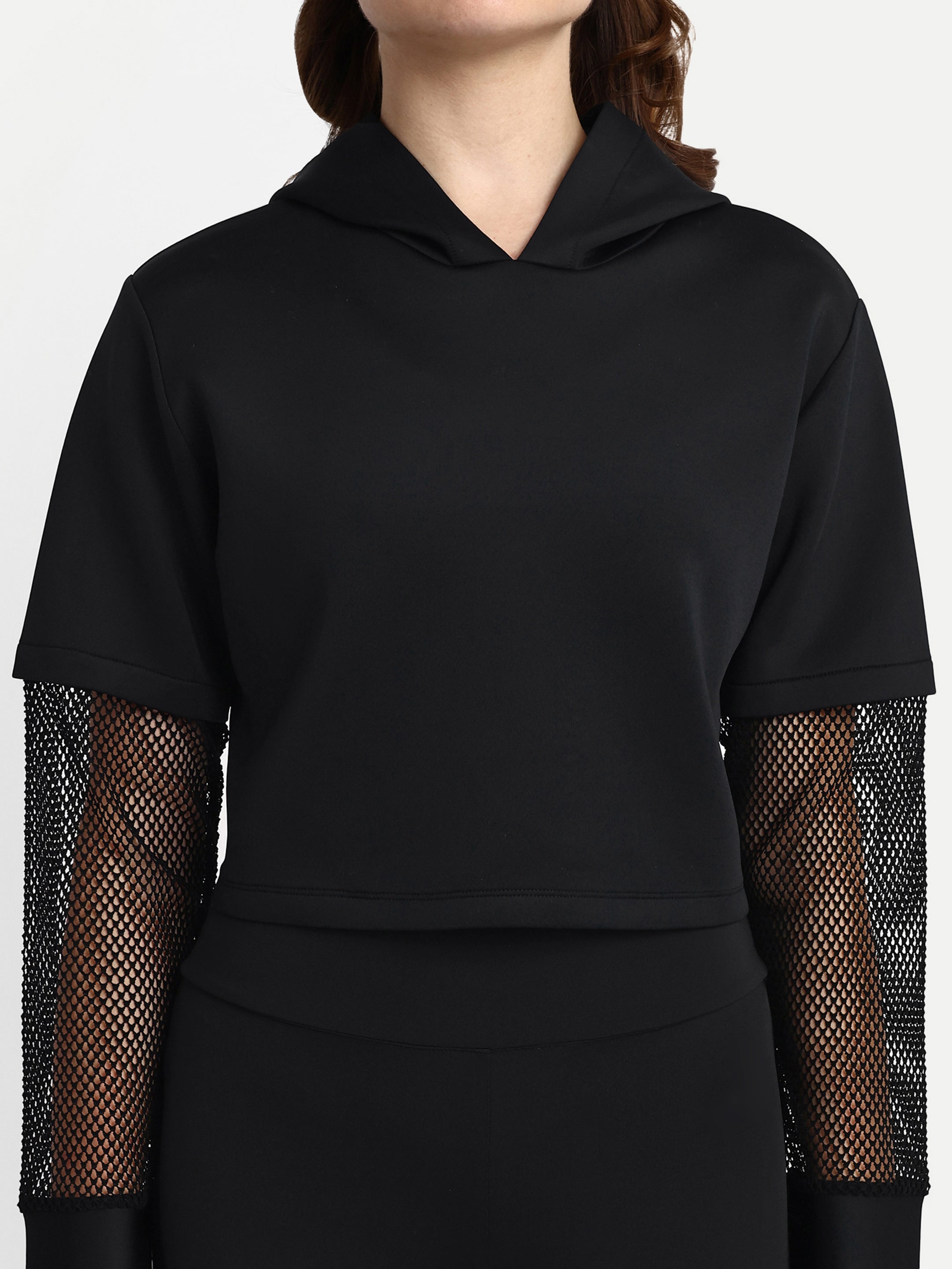 Mesh-Sleeve Hoodie: A Sporty Style Statement