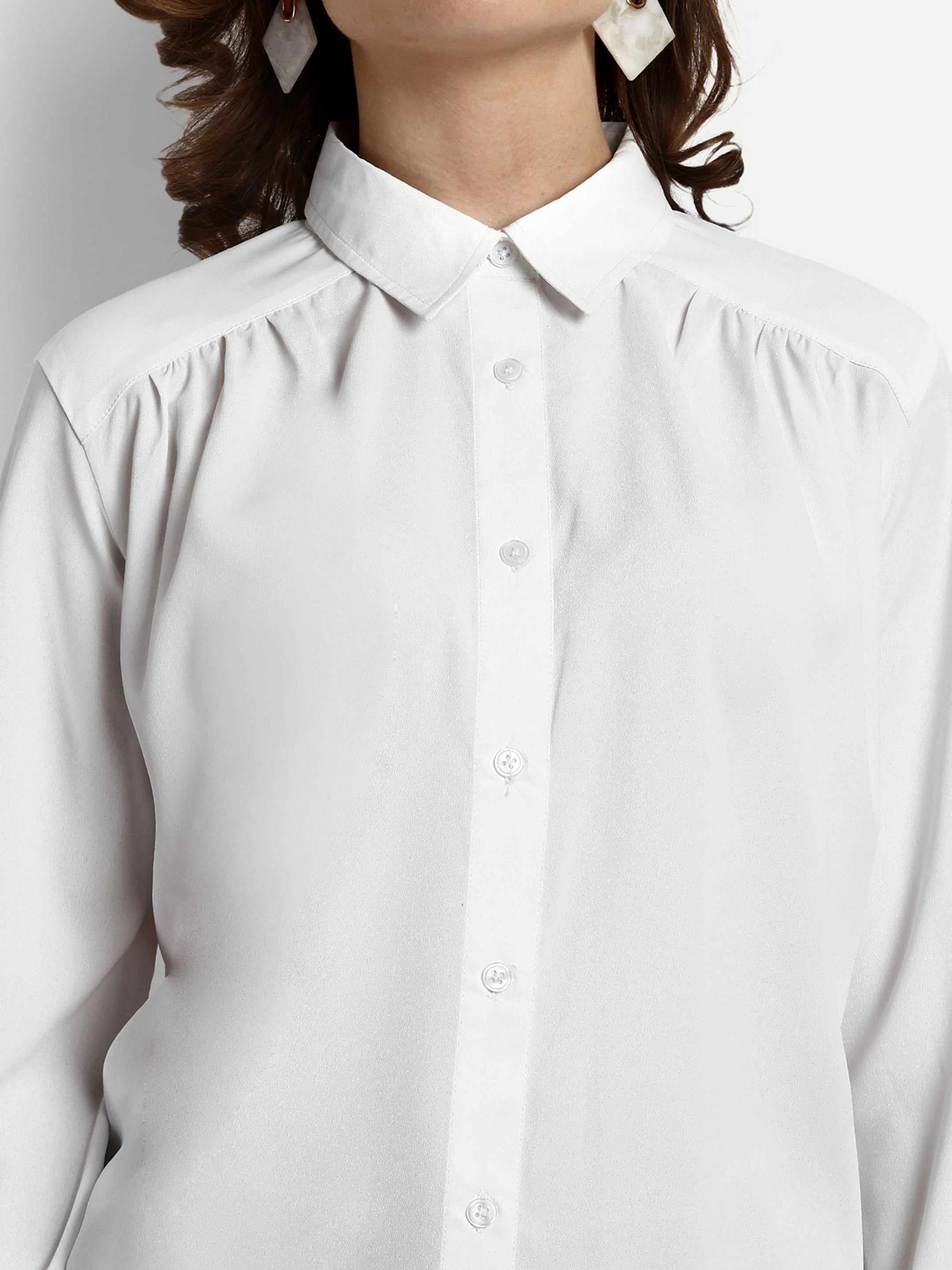 Ivory Button Down Shirt - White