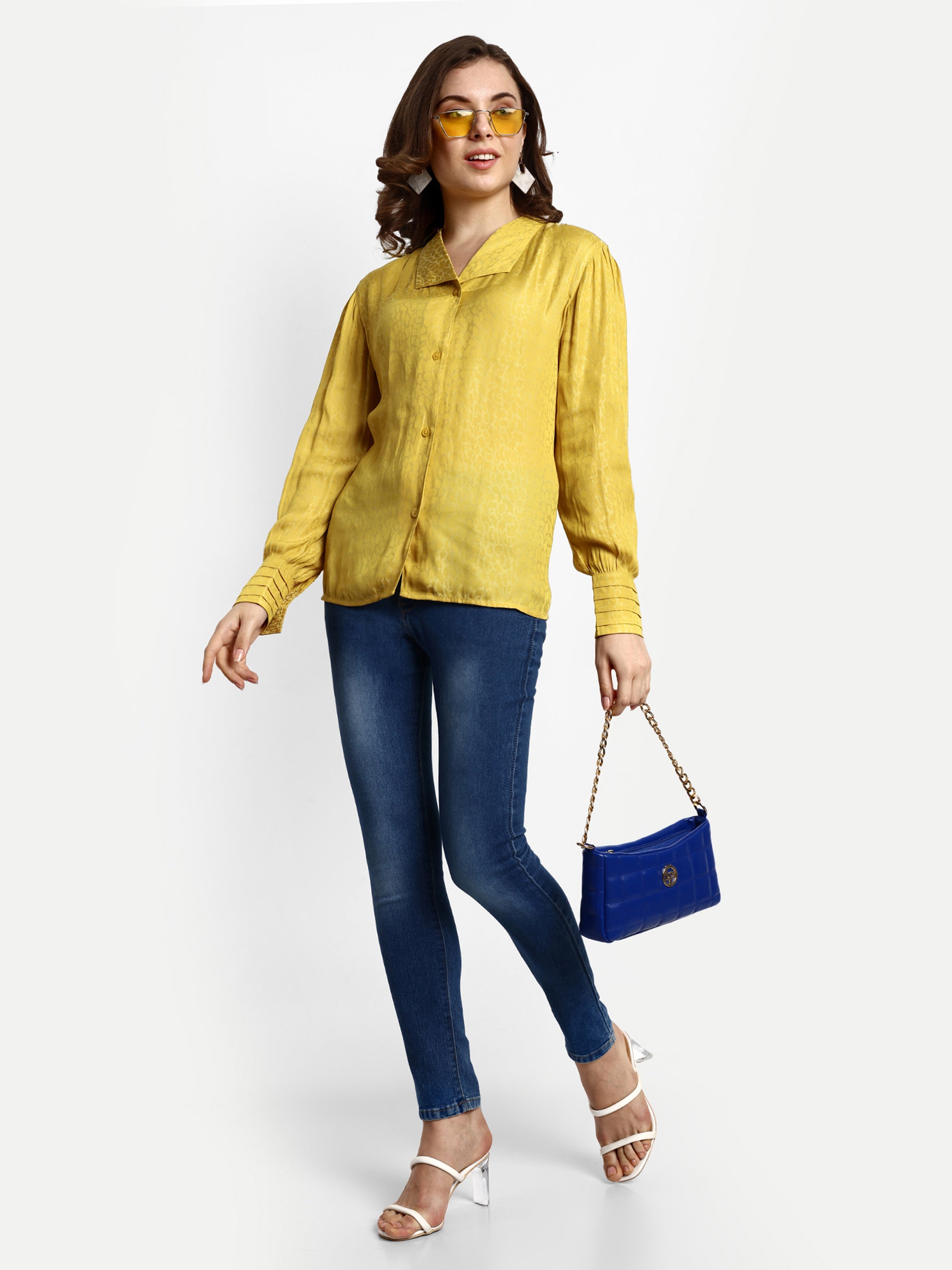 Ivory Button Down Shirt - Yellow