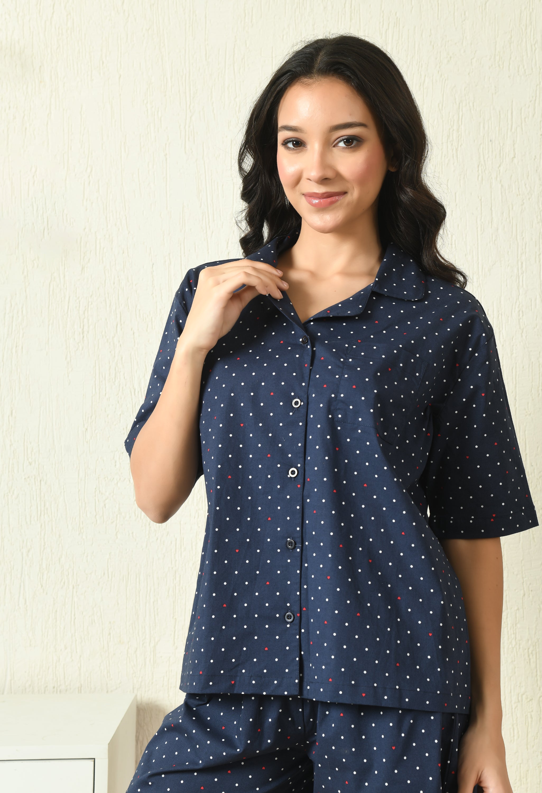 WOMEN'S Polka Dot Cotton NIGHTSUIT