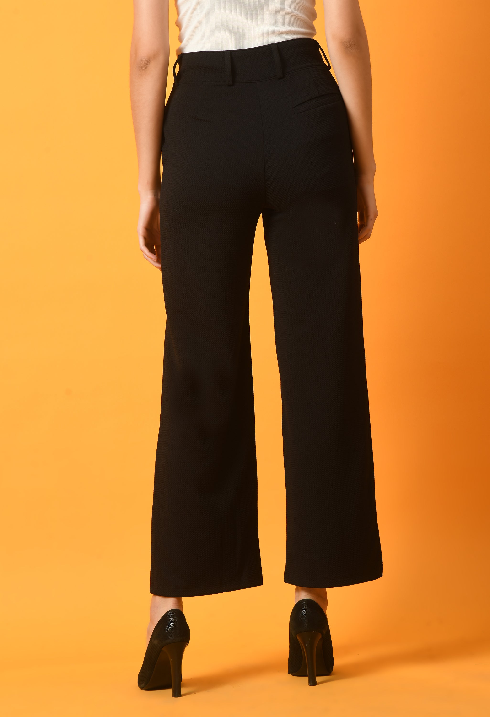 Black High Waist Women Trouser