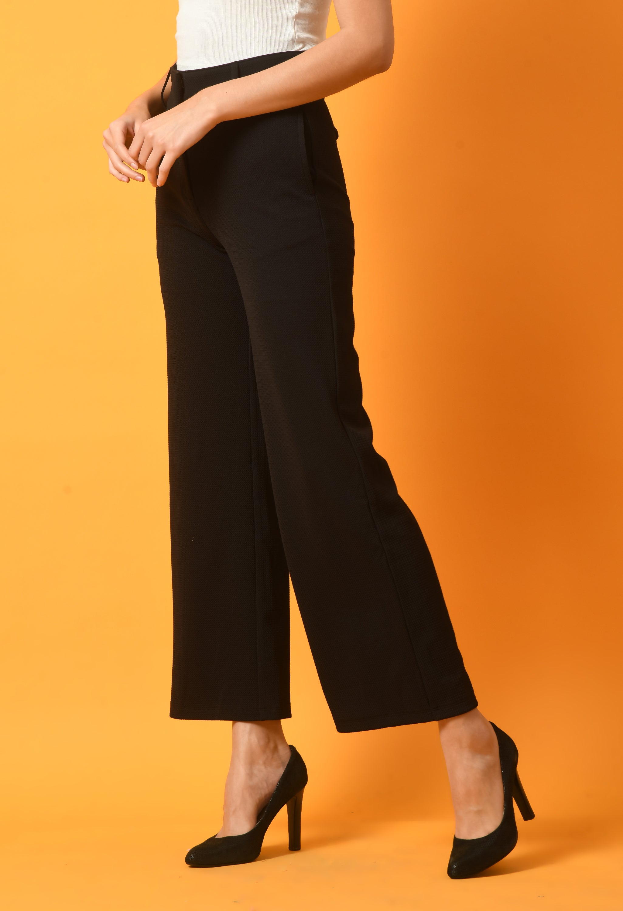 Black High Waist Women Trouser