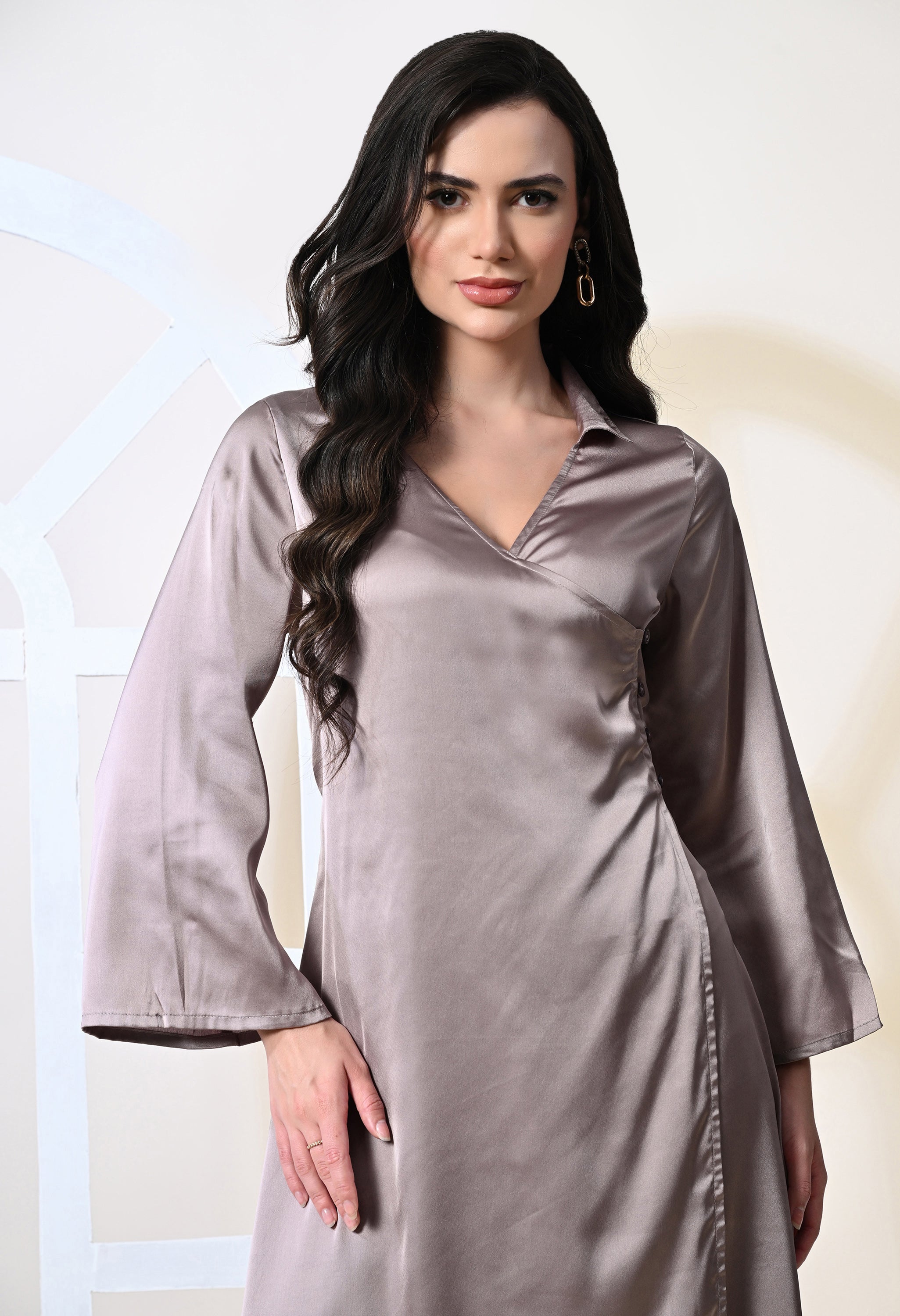 ASH LILAC WRAP DRESS