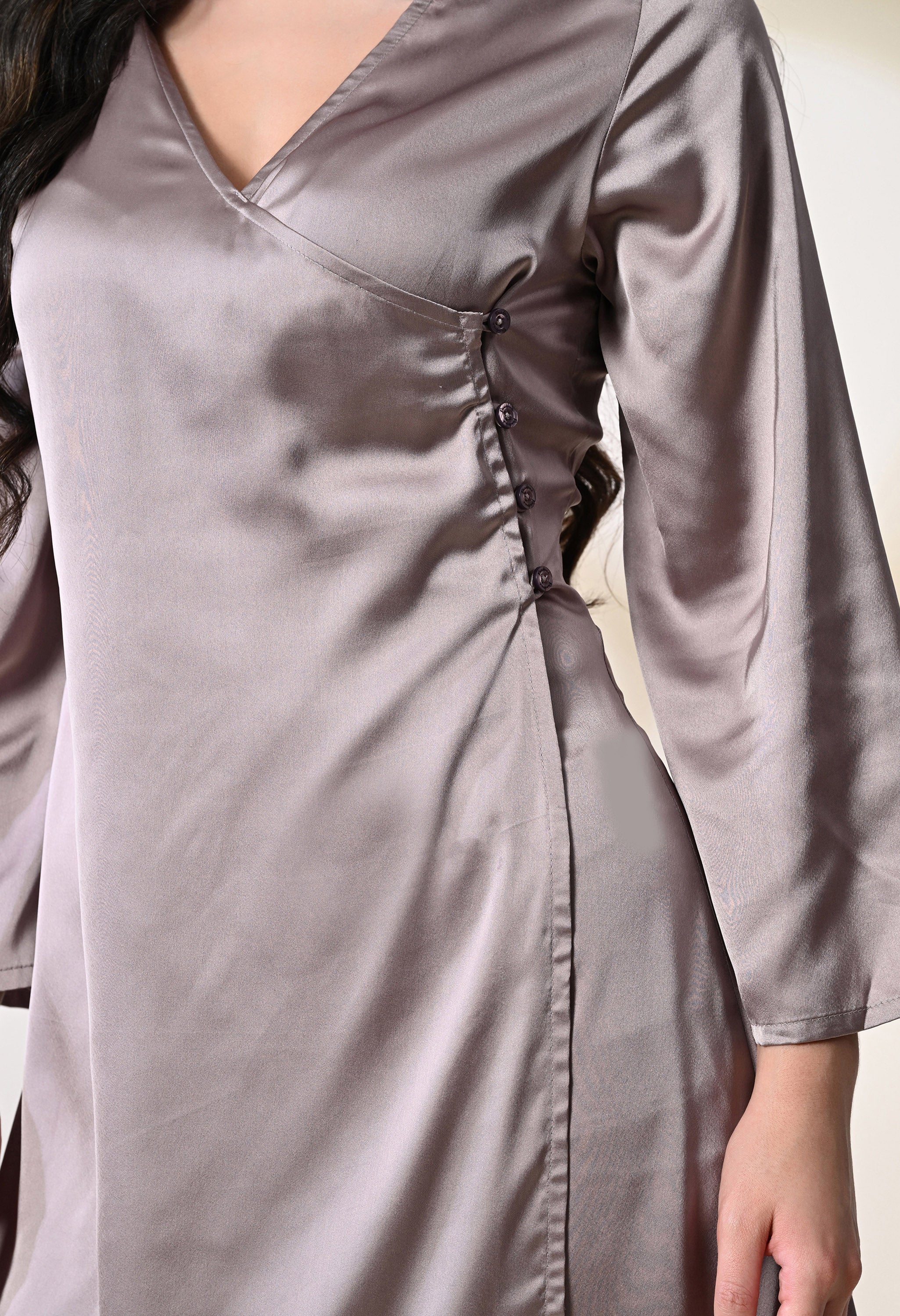 ASH LILAC WRAP DRESS