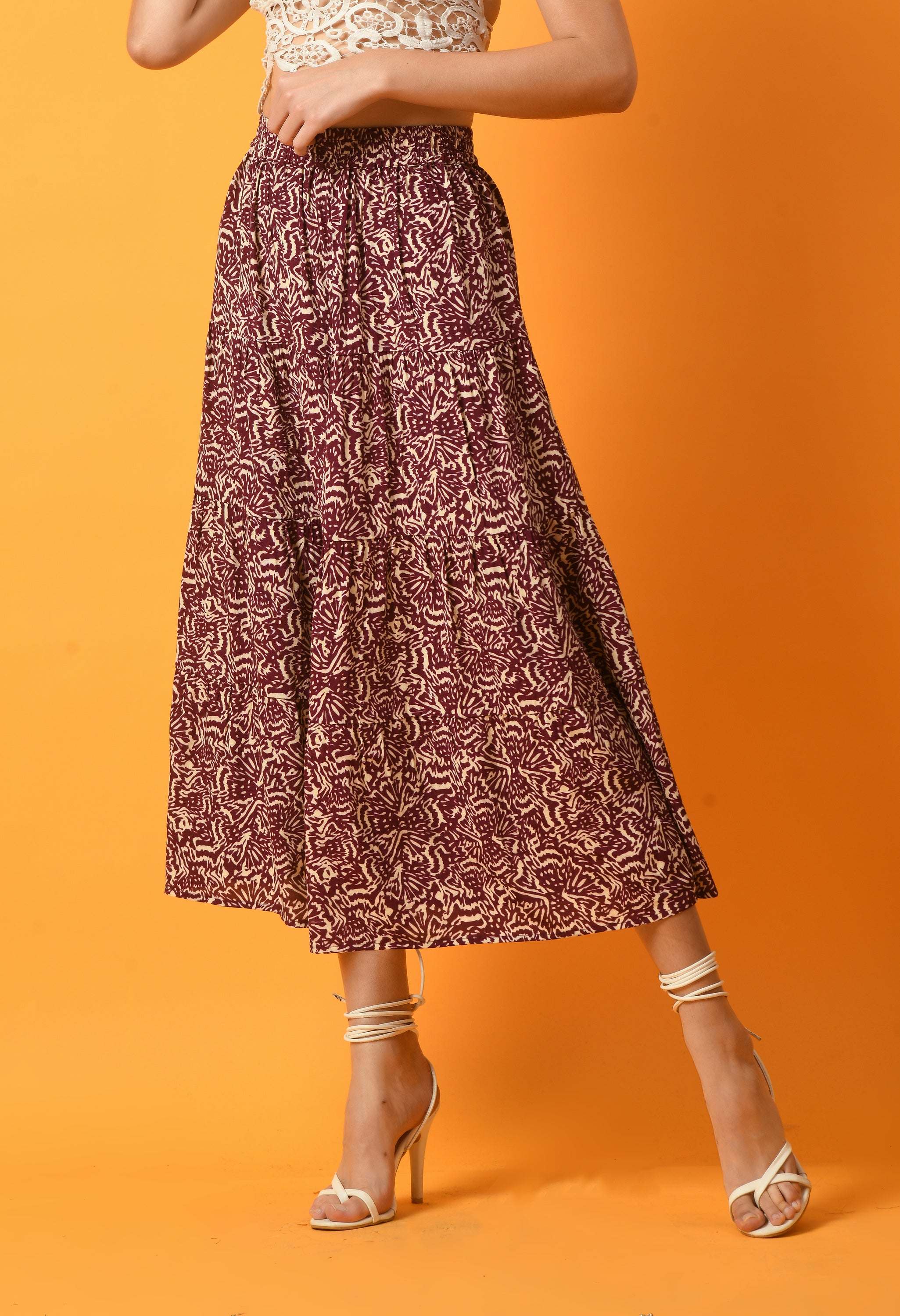 Printed Tiered Skirt