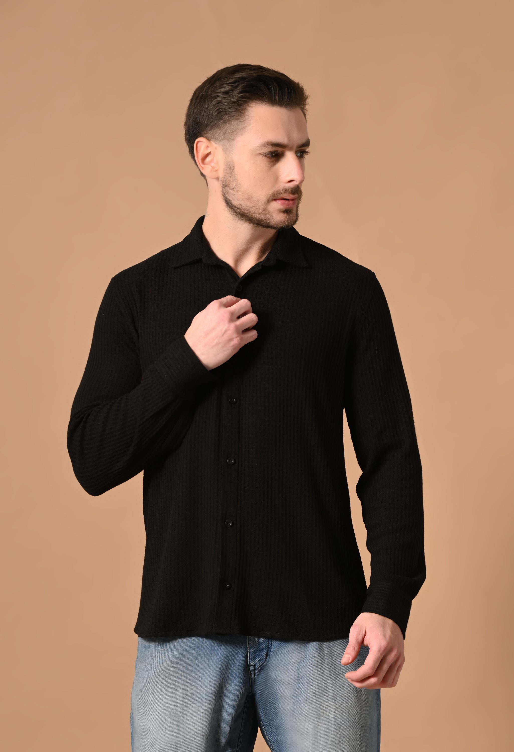 MEN'S KNITTED CASUAL SHIRT