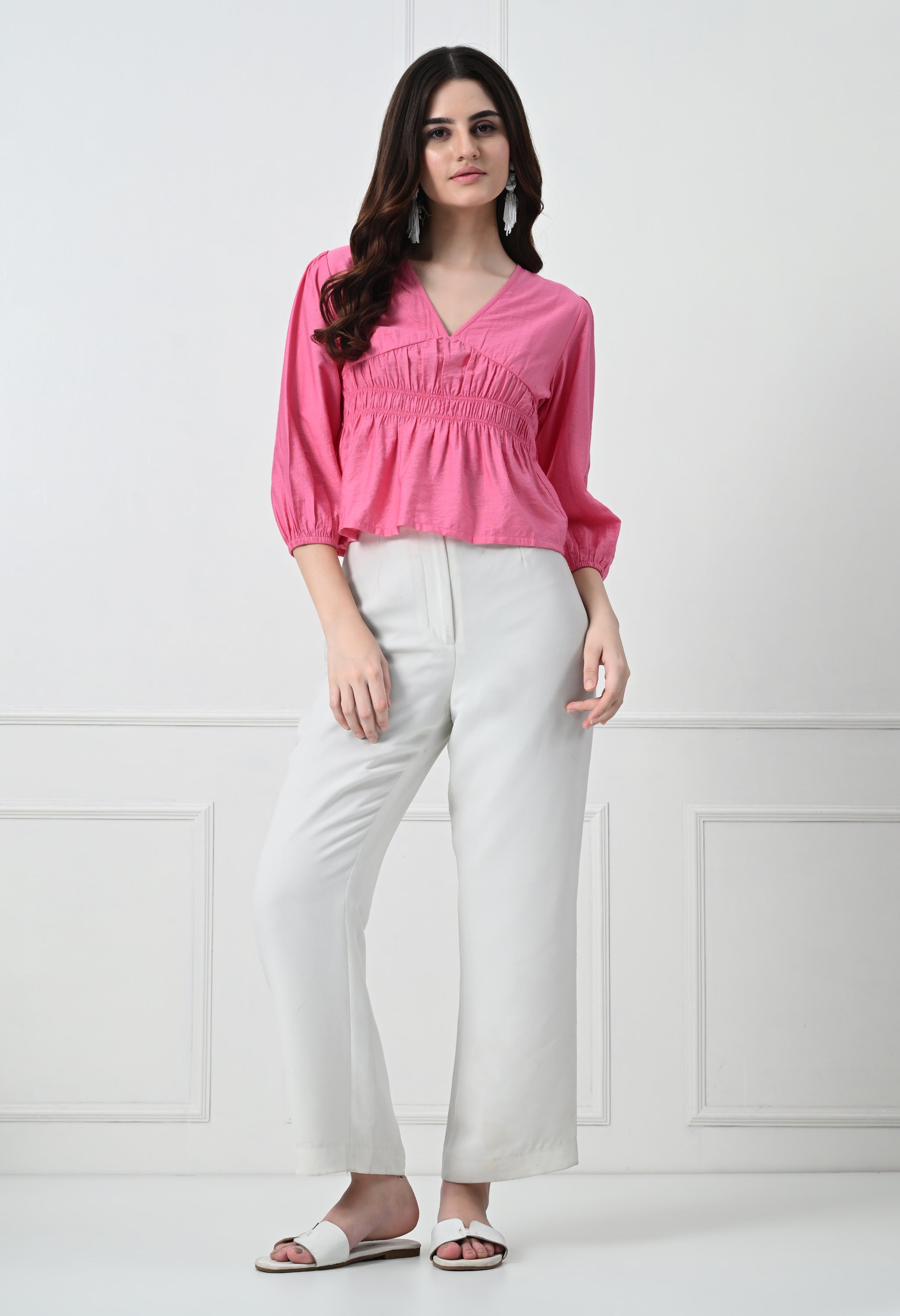 PINK PUFF SLEEVE TOP