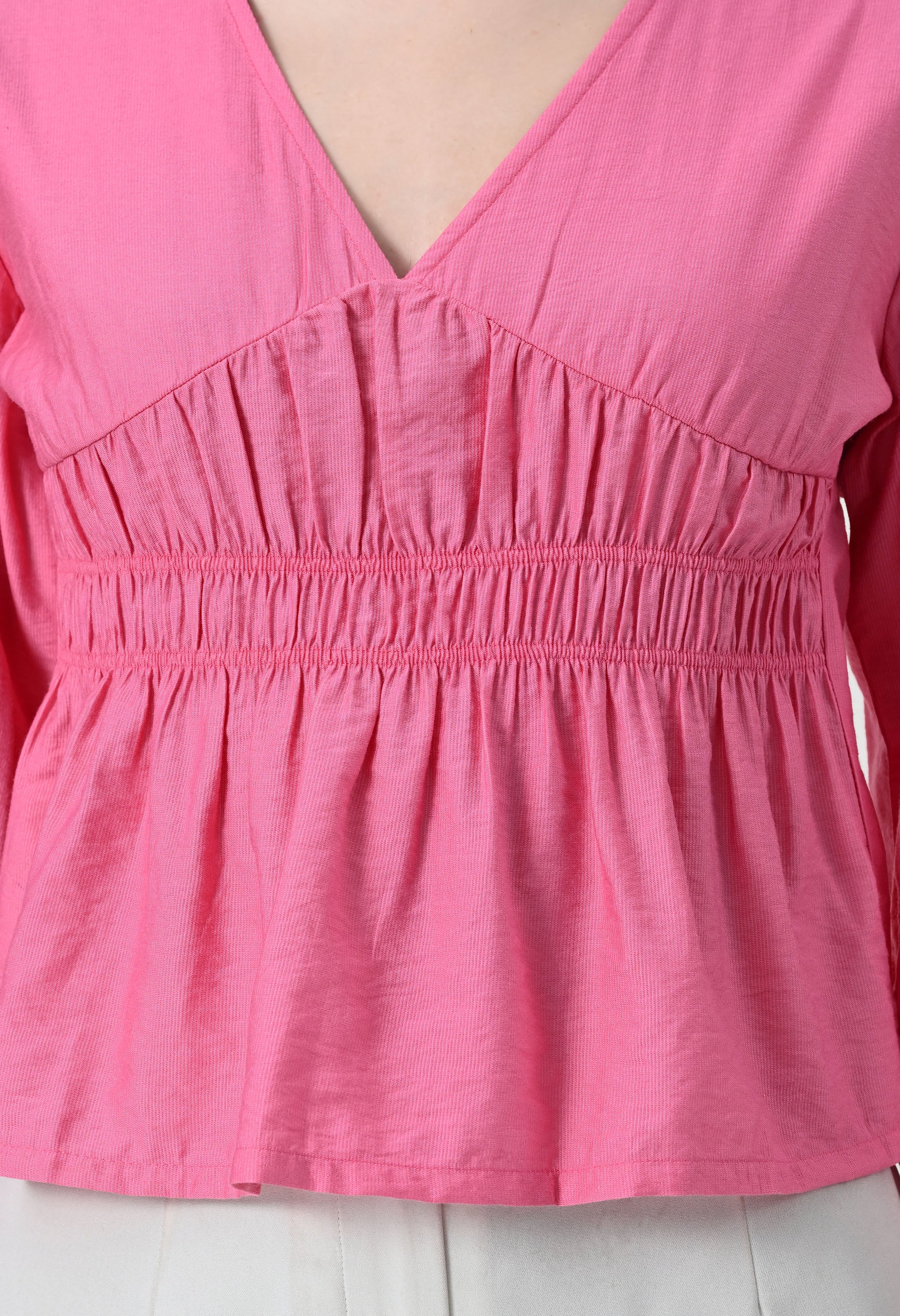 PINK PUFF SLEEVE TOP