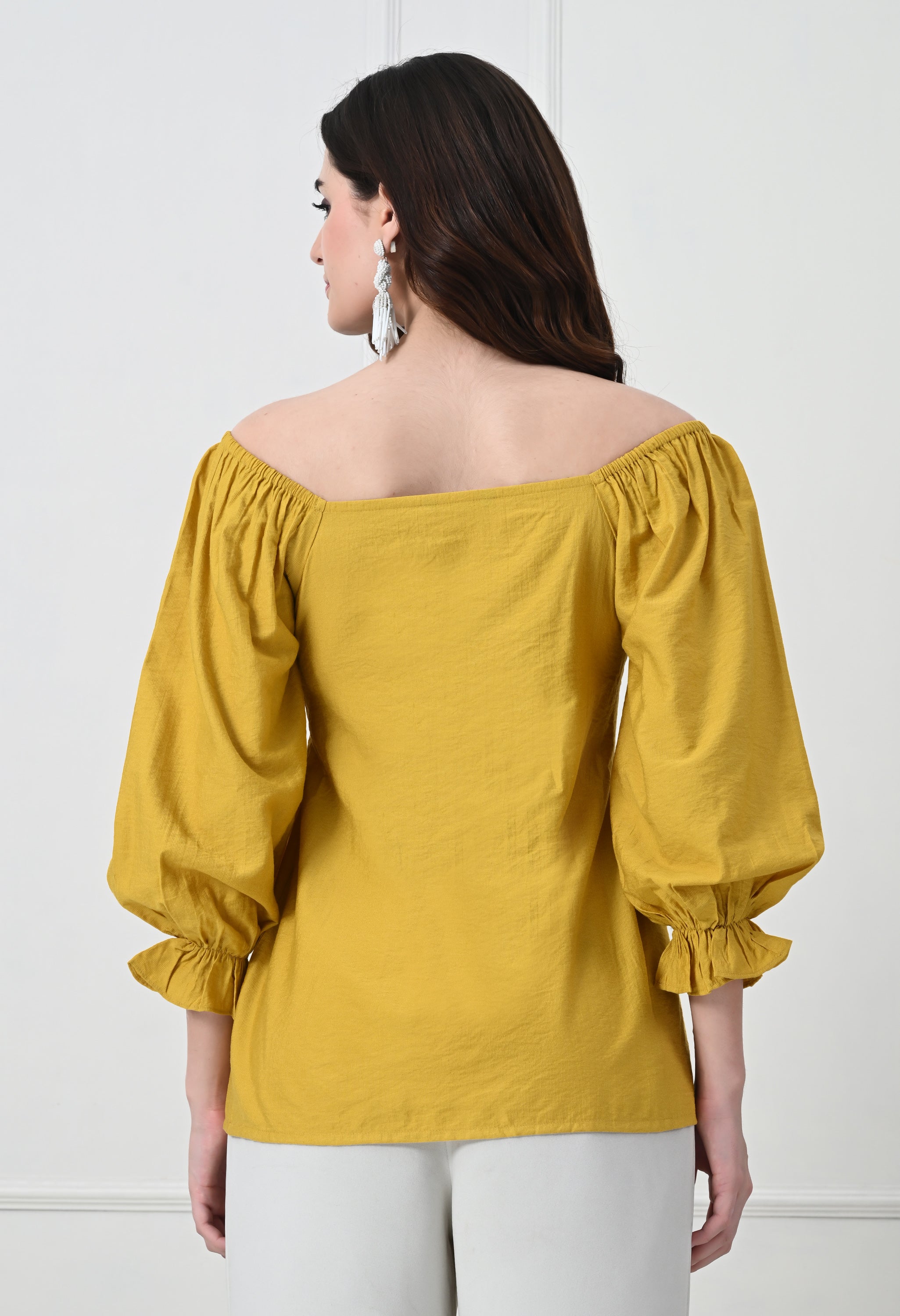 MUSTARD PEPLUM TOP