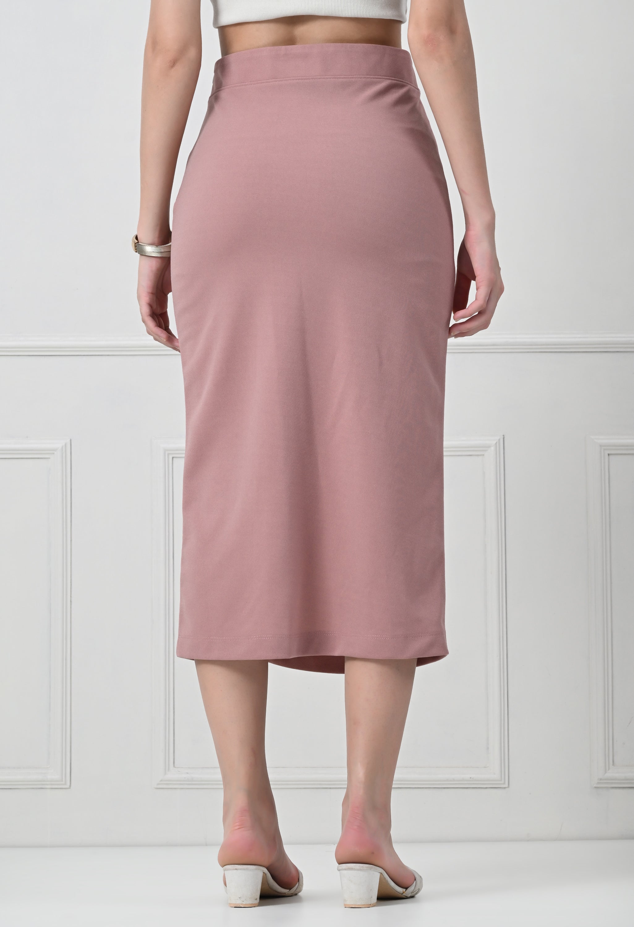 NUDE FORMAL PENCIL SKIRT