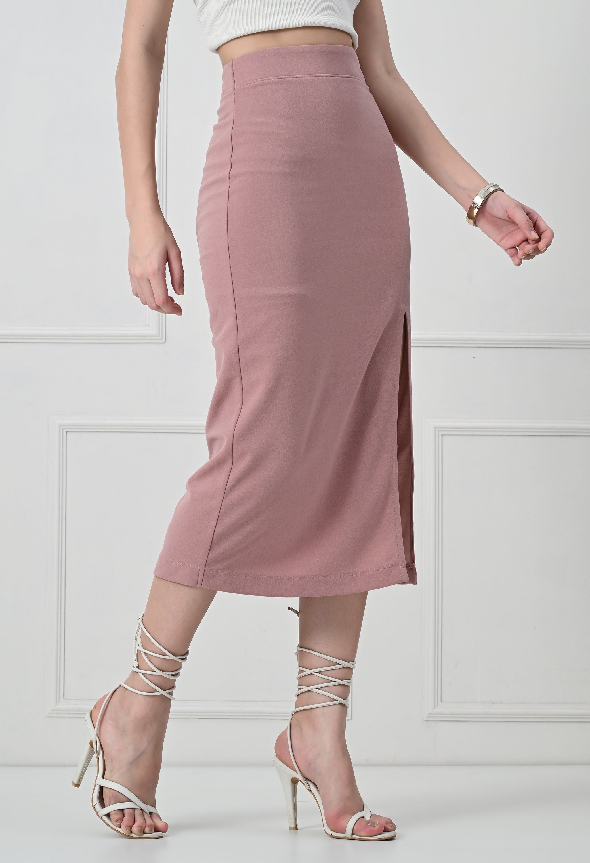 NUDE FORMAL PENCIL SKIRT