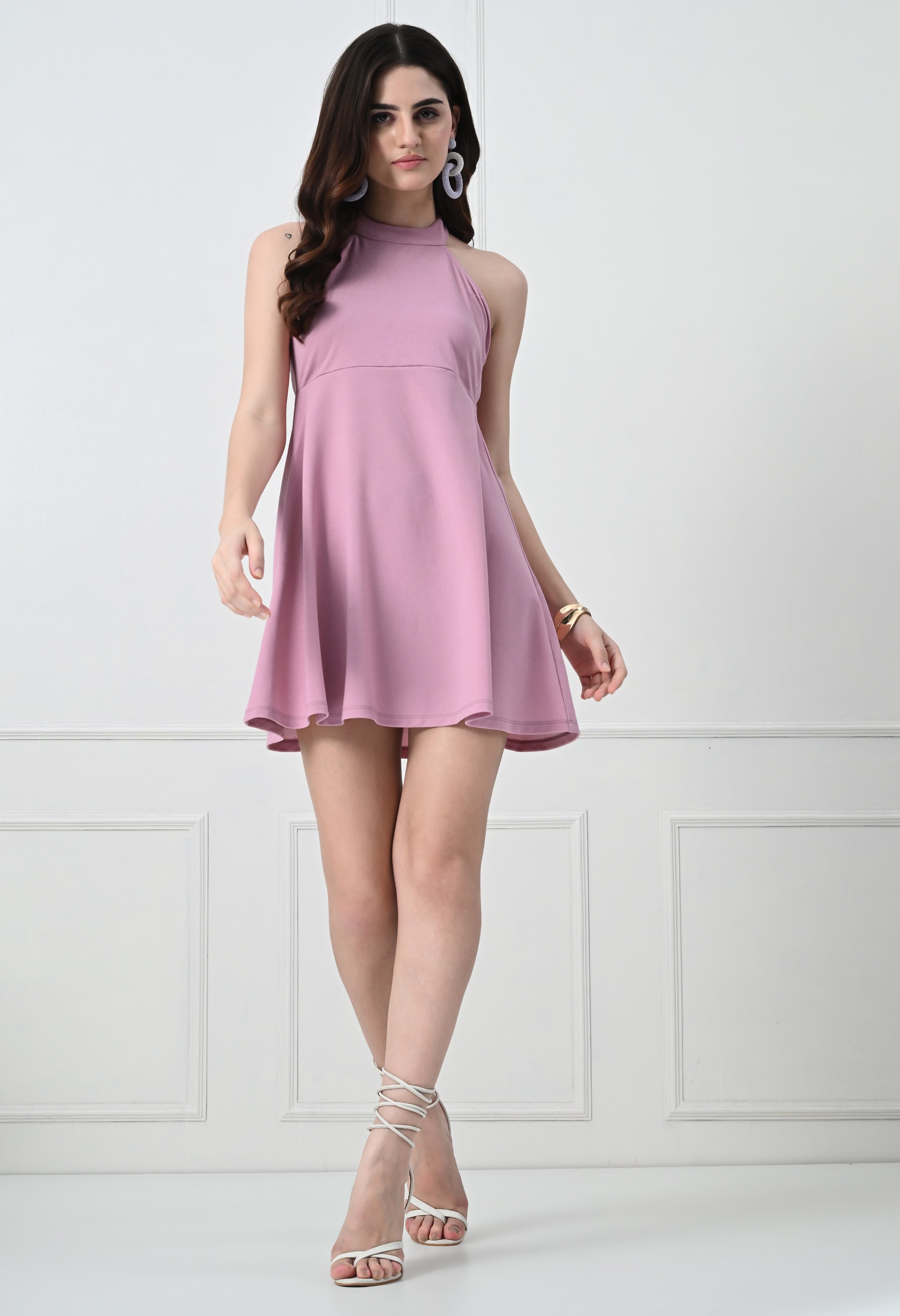 PINK HALTERNECK DRESS