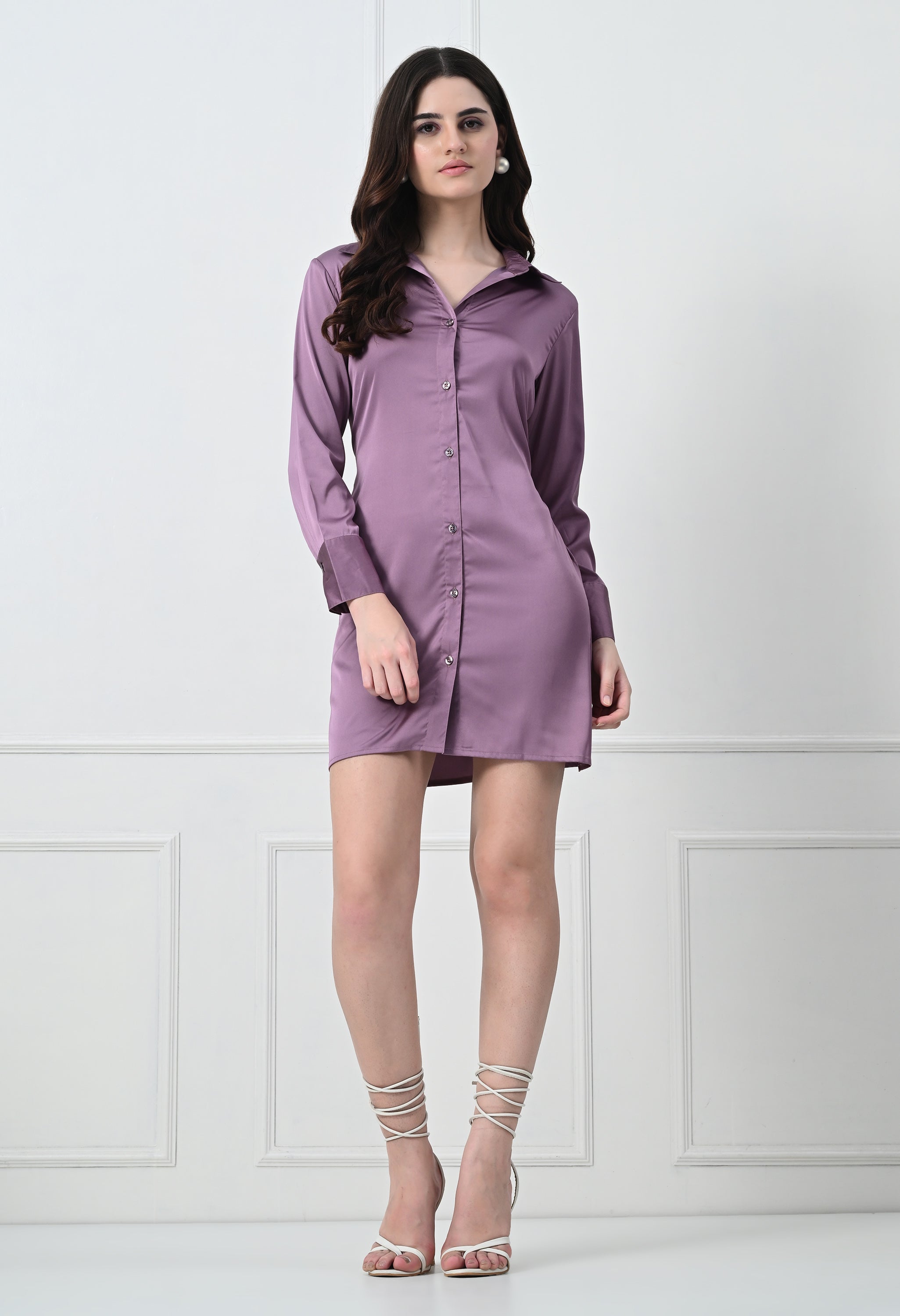 PURPLE SHIRT DRESS