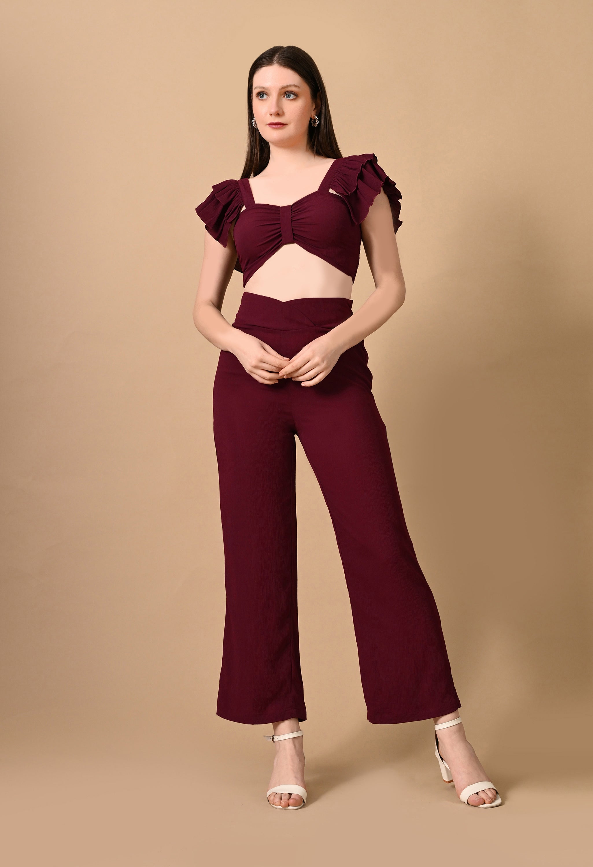 CROP FITTED TOP WITH TROUSER