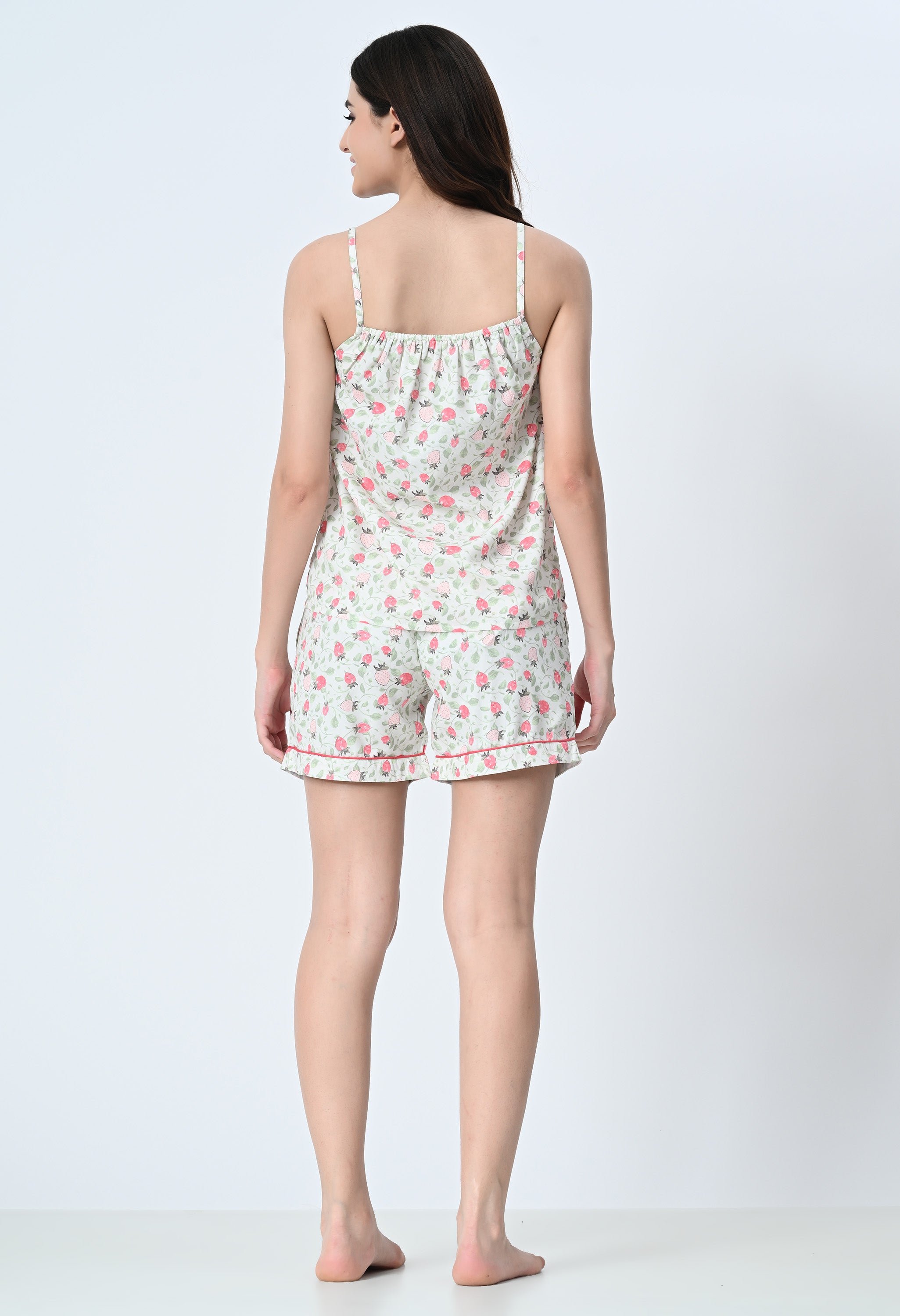 Strawberry Vines Nightwear Top with Shorts