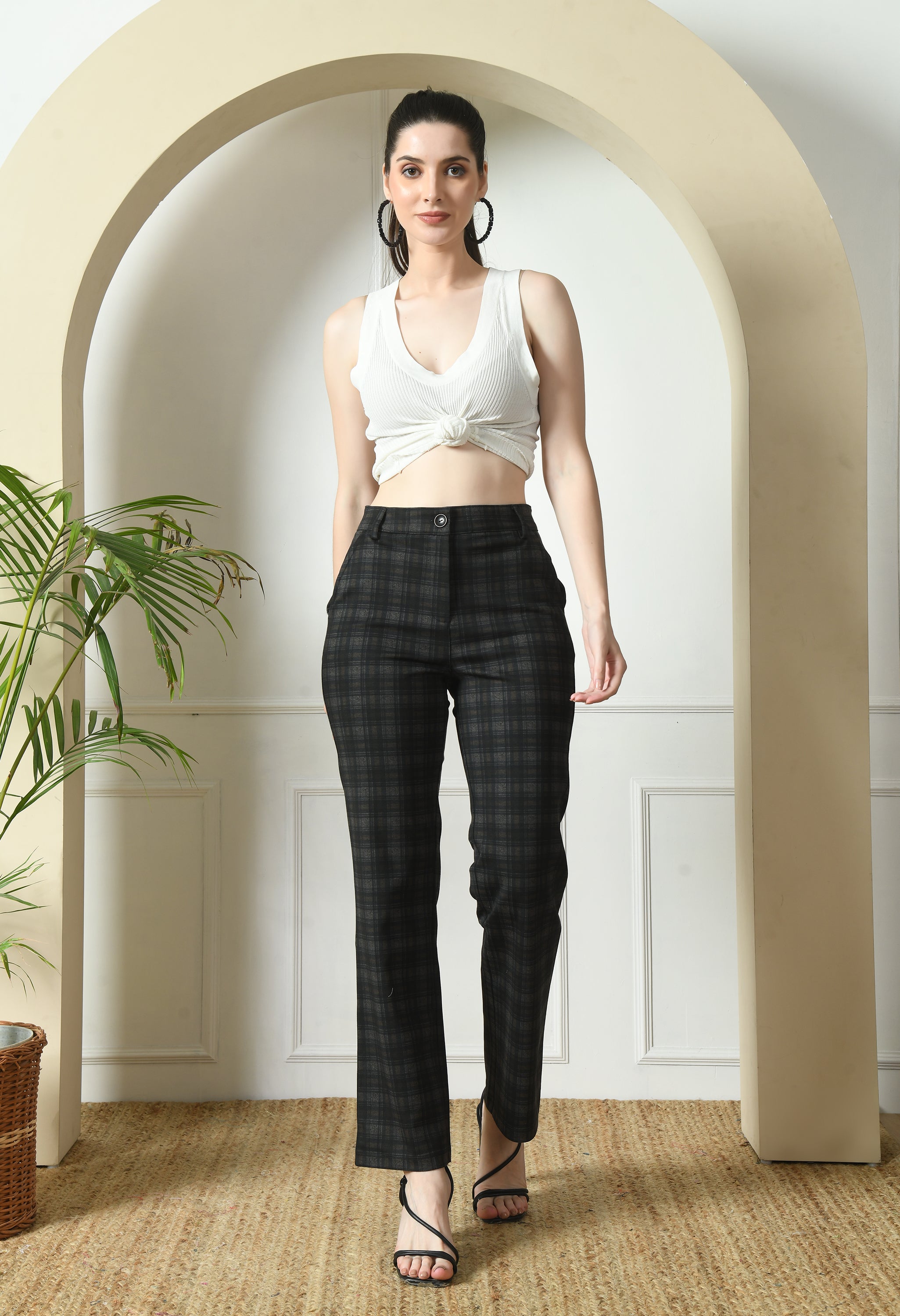 Ponte Straight Pants - Brown