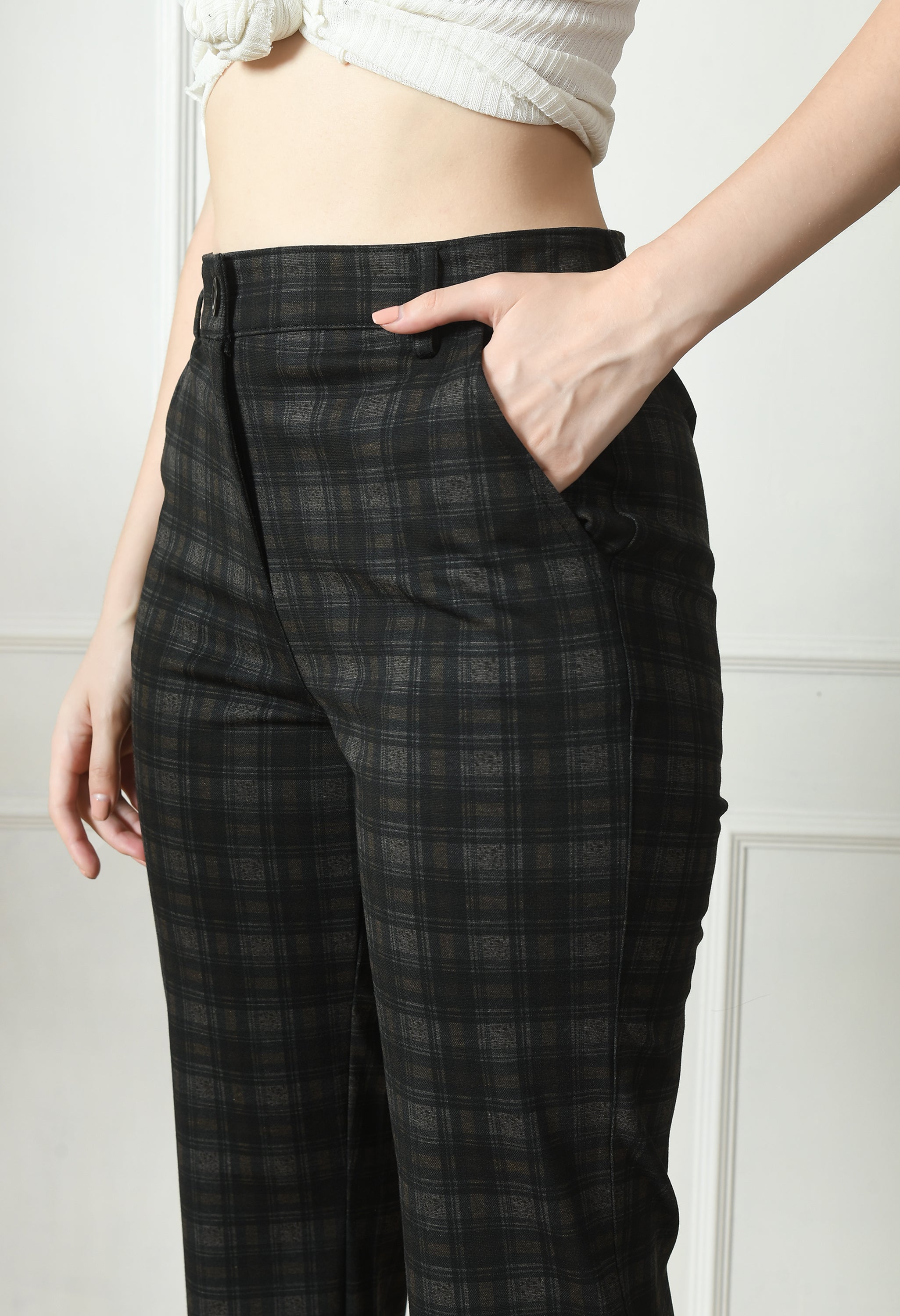 Ponte Straight Pants - Brown