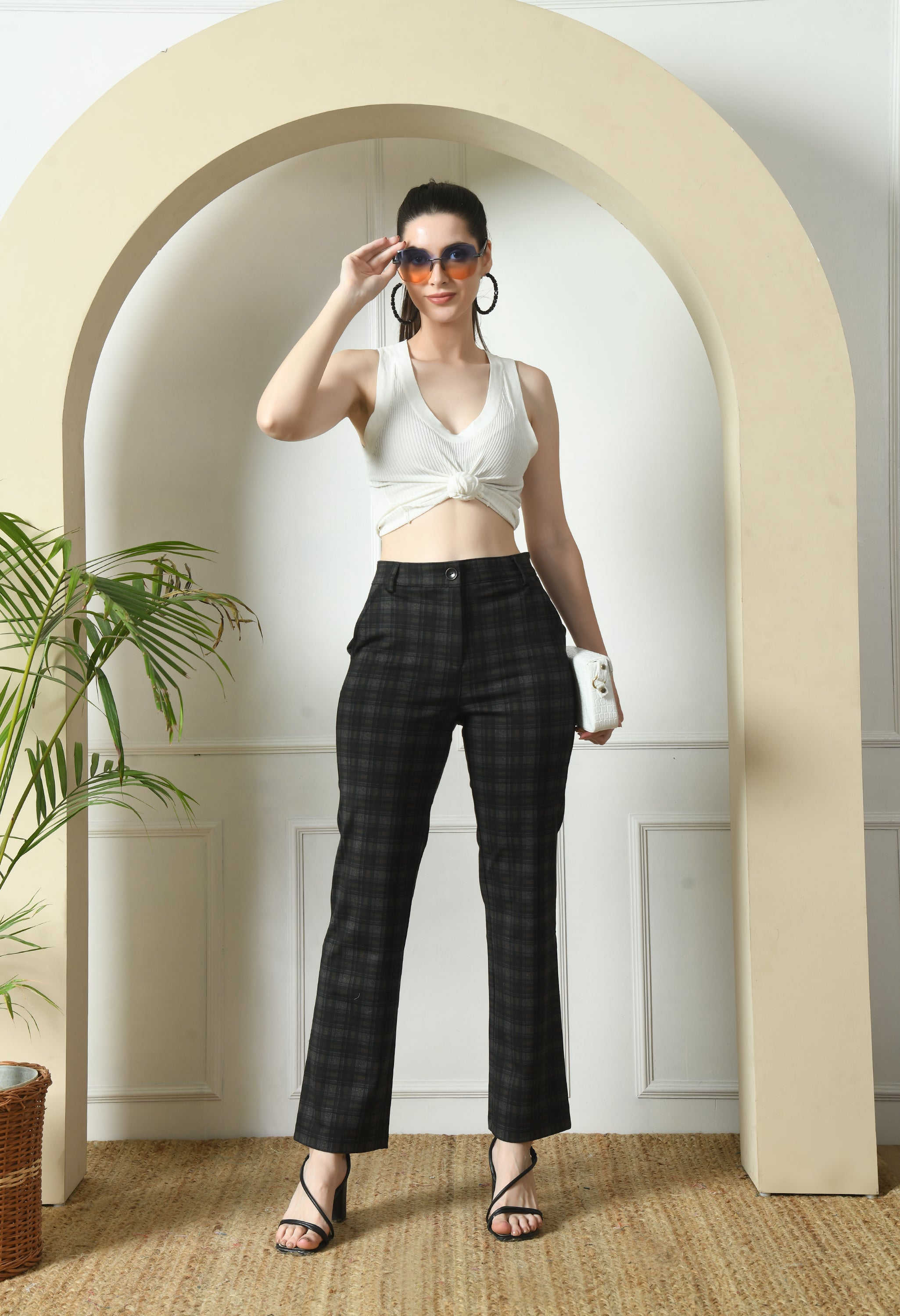 Ponte Straight Pants - Brown