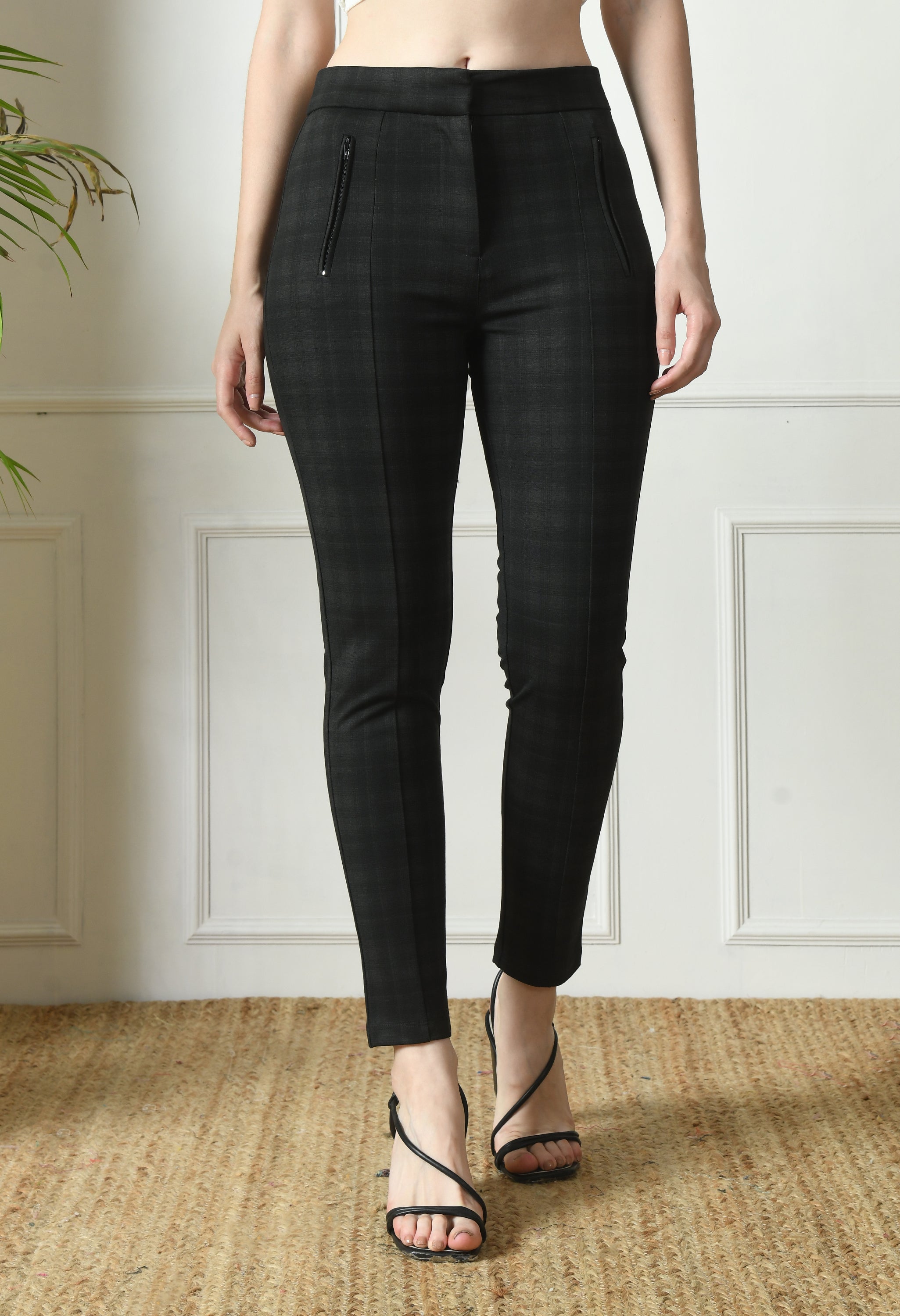 PLAID PANT - OLIVE