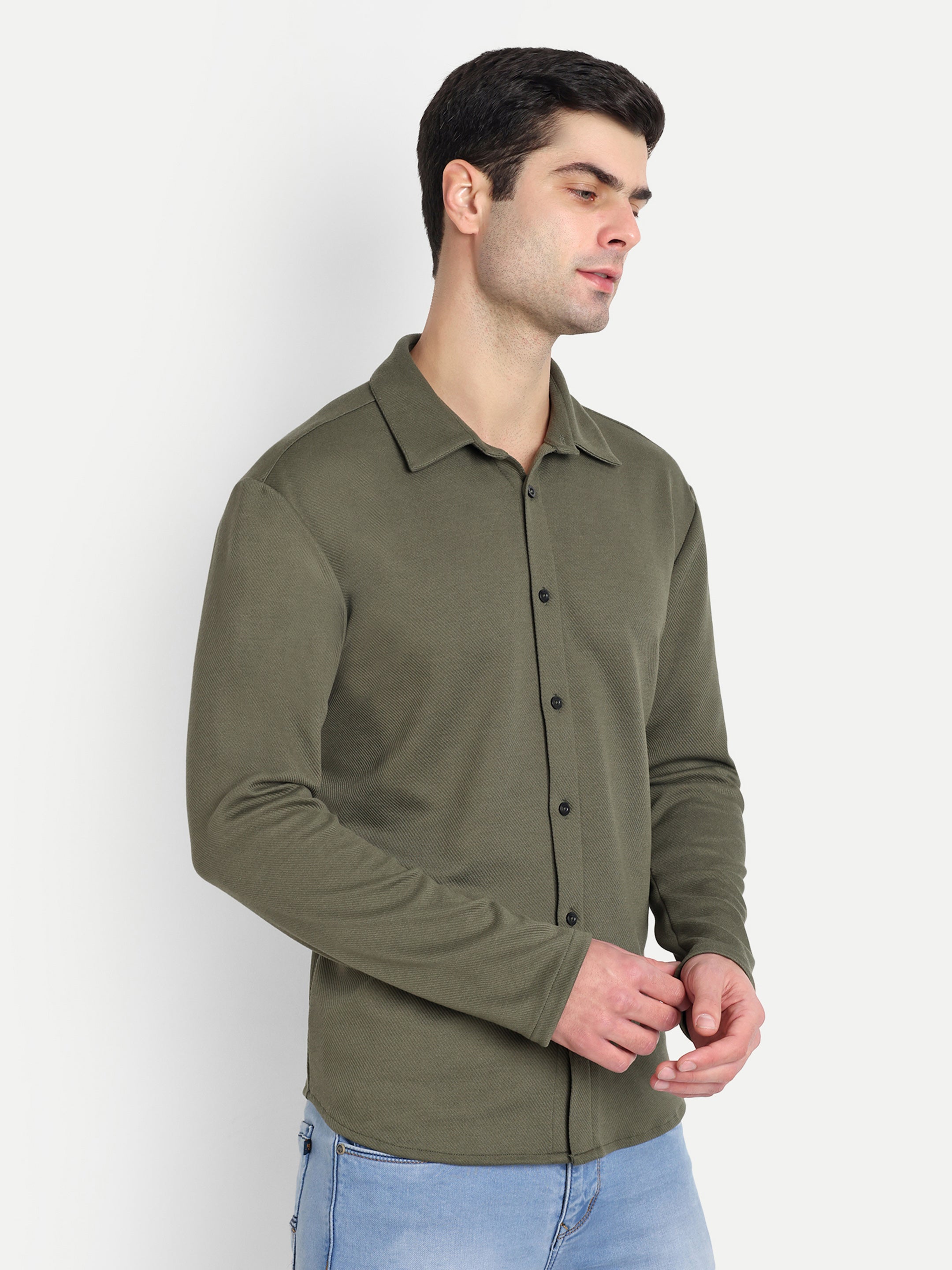 BUTTON-DOWN COLLAR SHIRT-GREEN