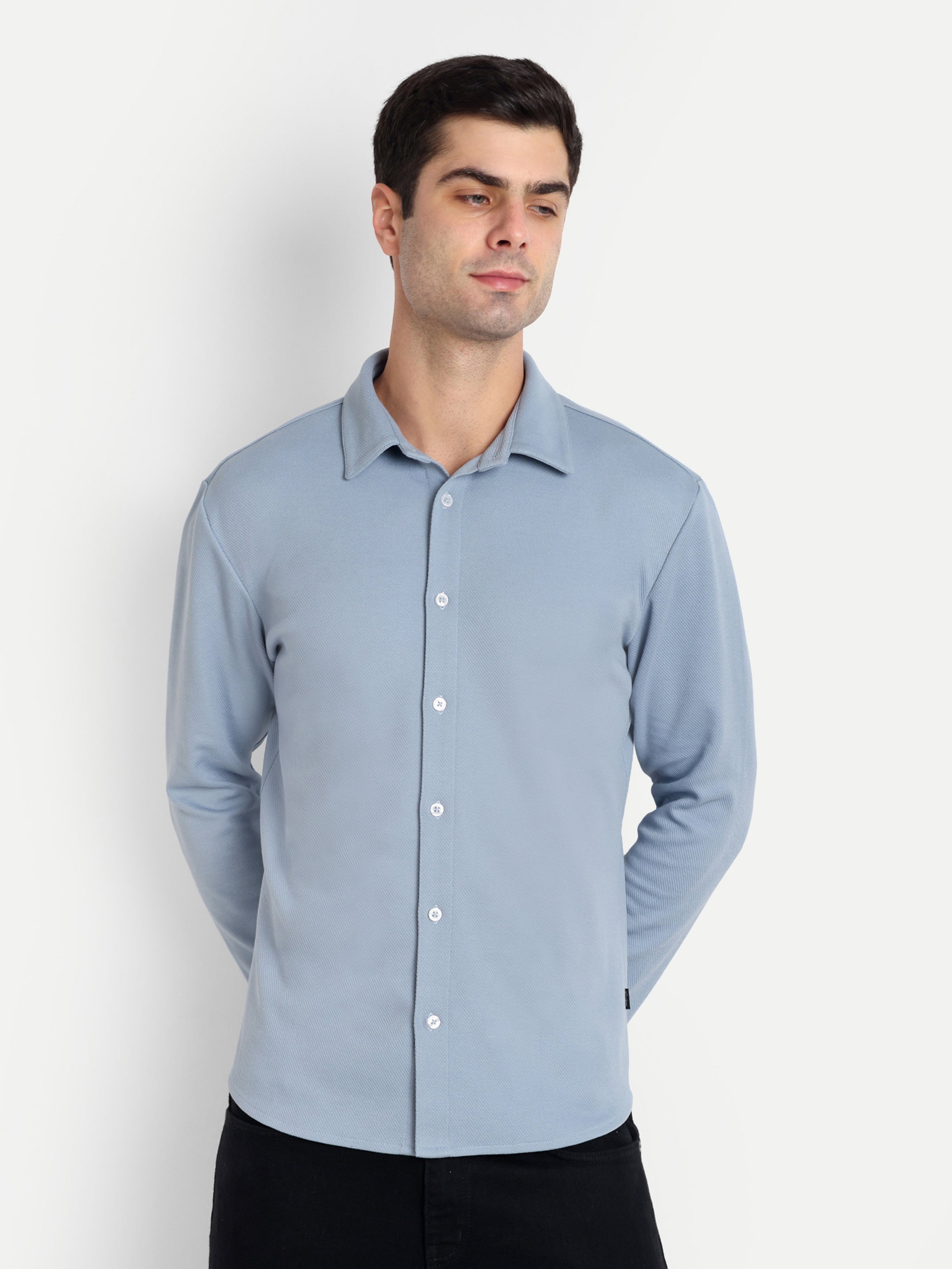 BUTTON-DOWN COLLAR SHIRT-SKY