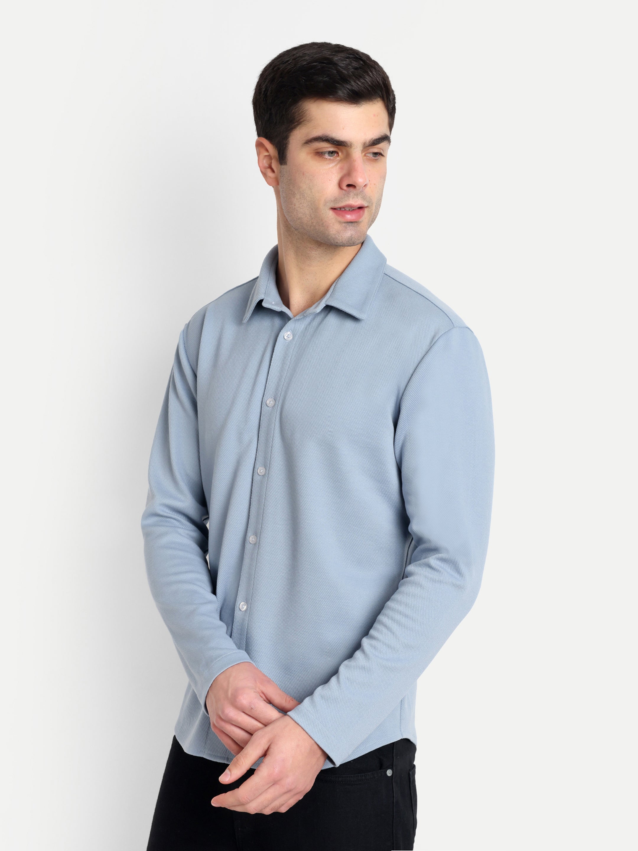 BUTTON-DOWN COLLAR SHIRT-SKY