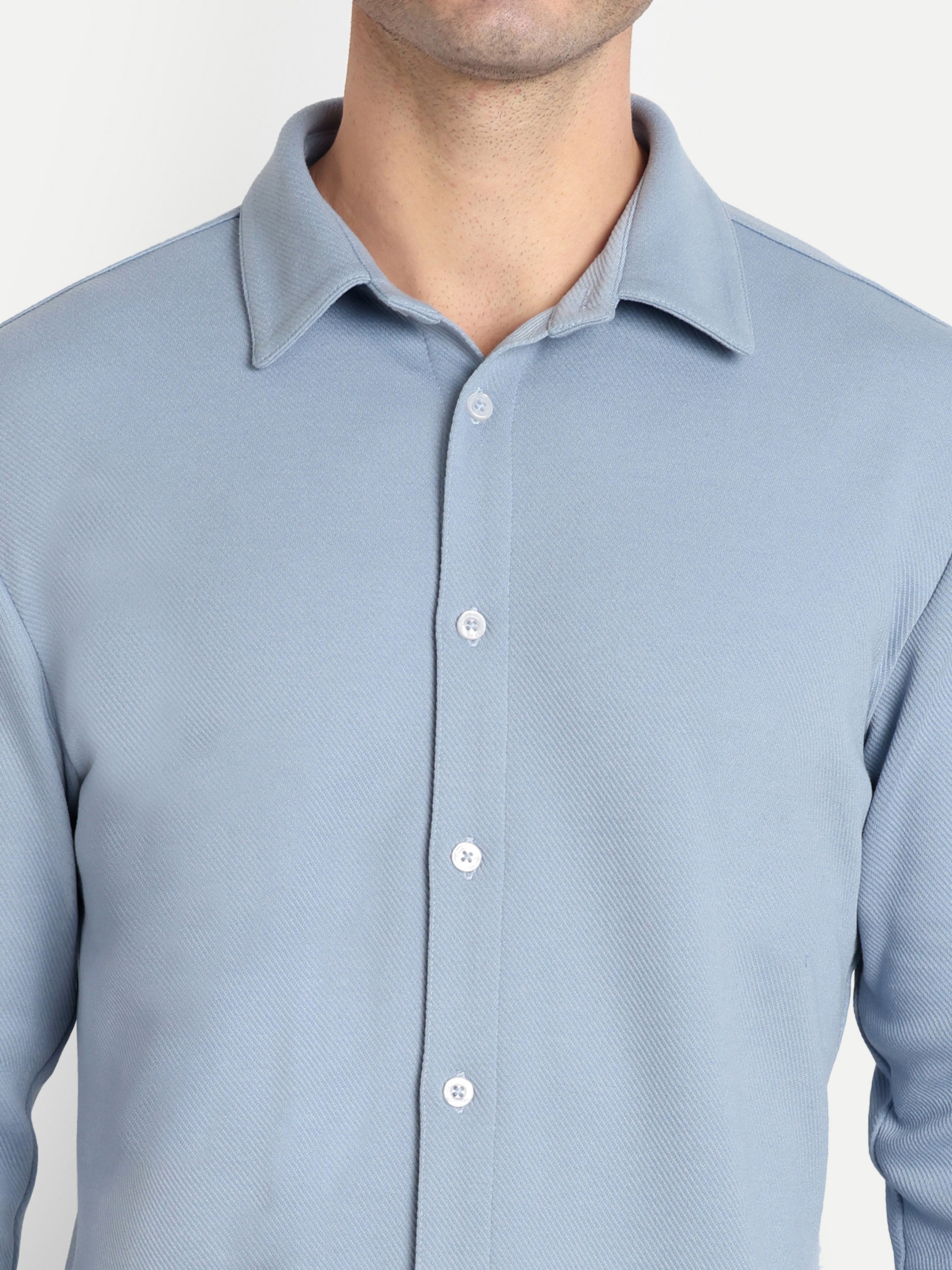 BUTTON-DOWN COLLAR SHIRT-SKY